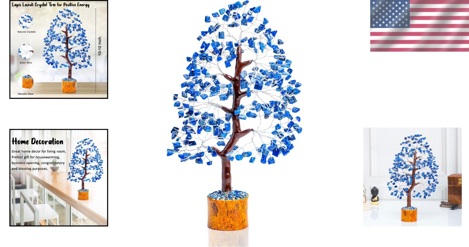 Unique Lapis Lazuli Crystal Tree – Perfect Birthday Gift for Men & Dads!