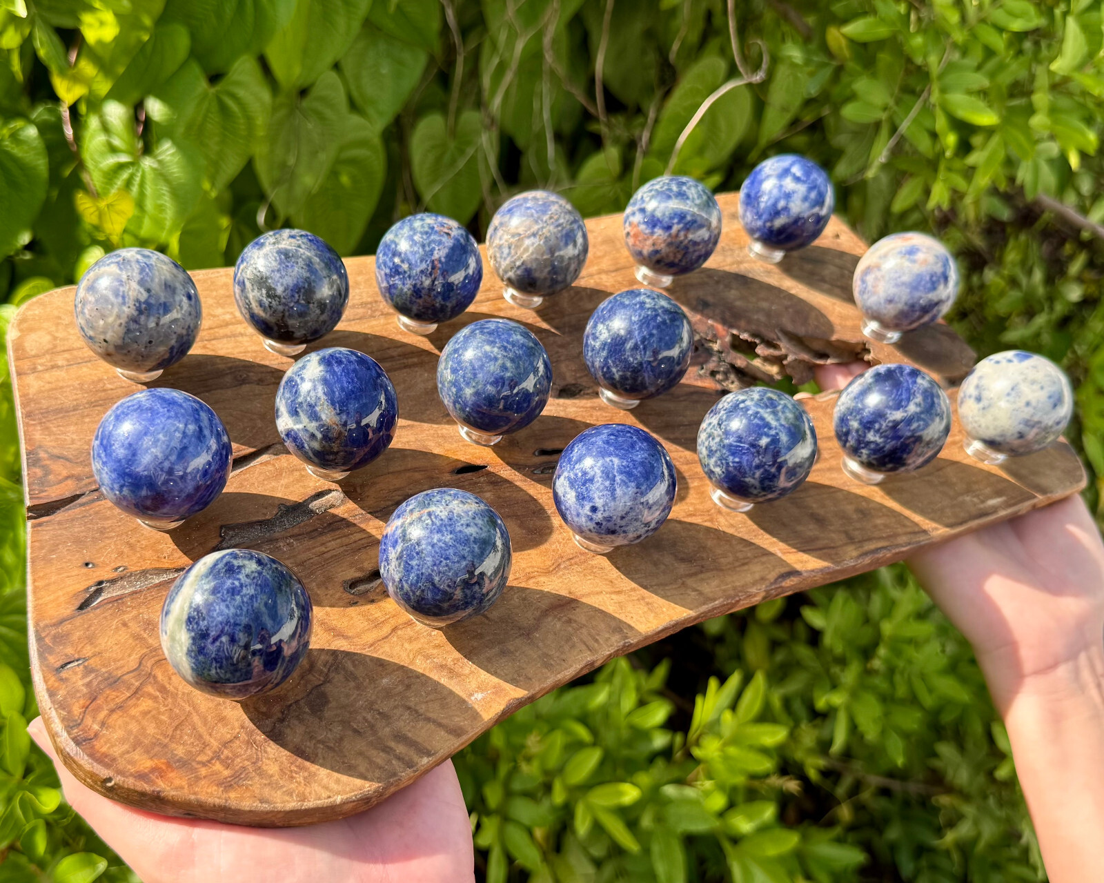 Sodalite Crystal Sphere & Stand, 1.5″ Polished Sodalite Sphere (Crystal Ball)