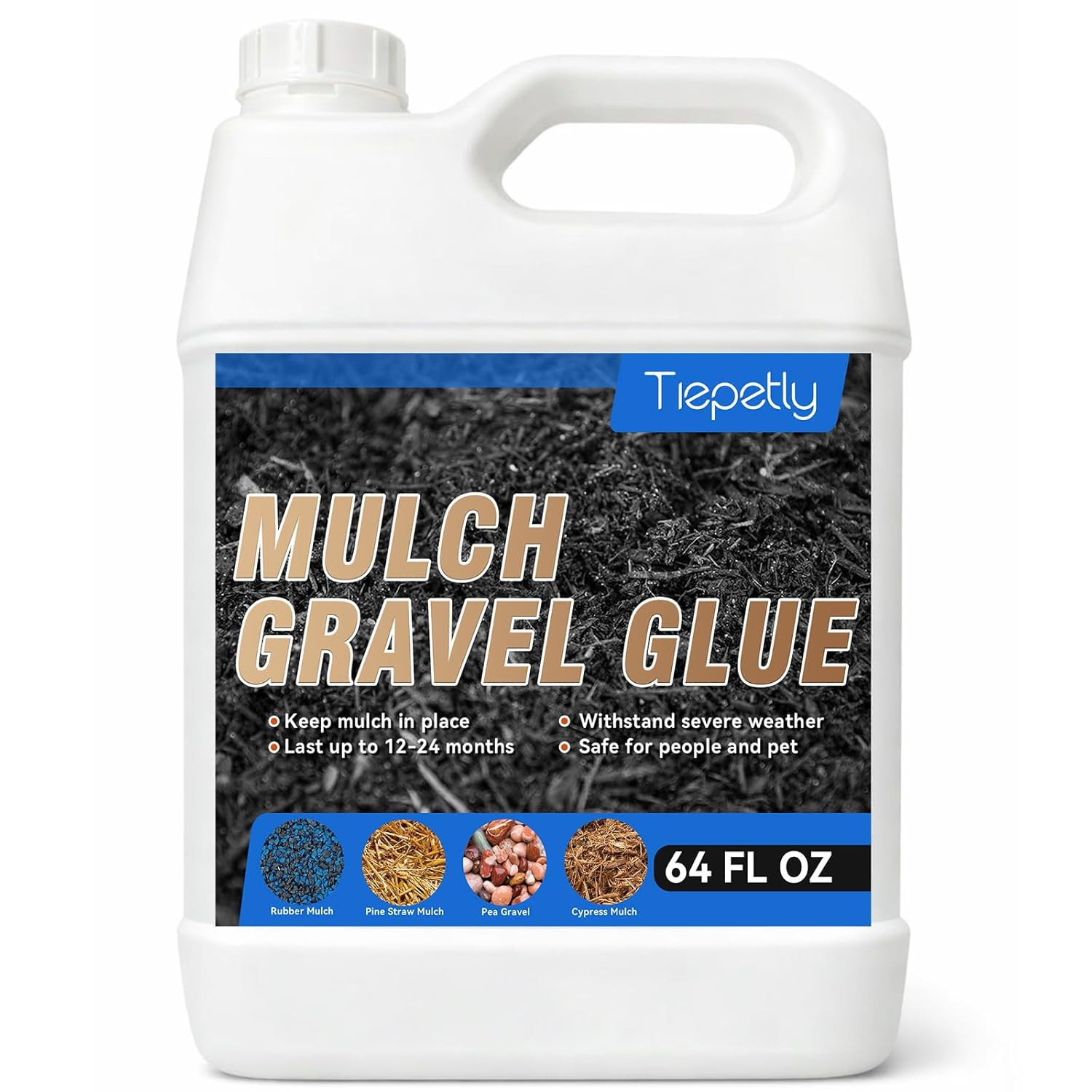 64Oz Rock and Gravel Glue, Heavy Duty Landscape Gravel Glue, Professional Mulch
