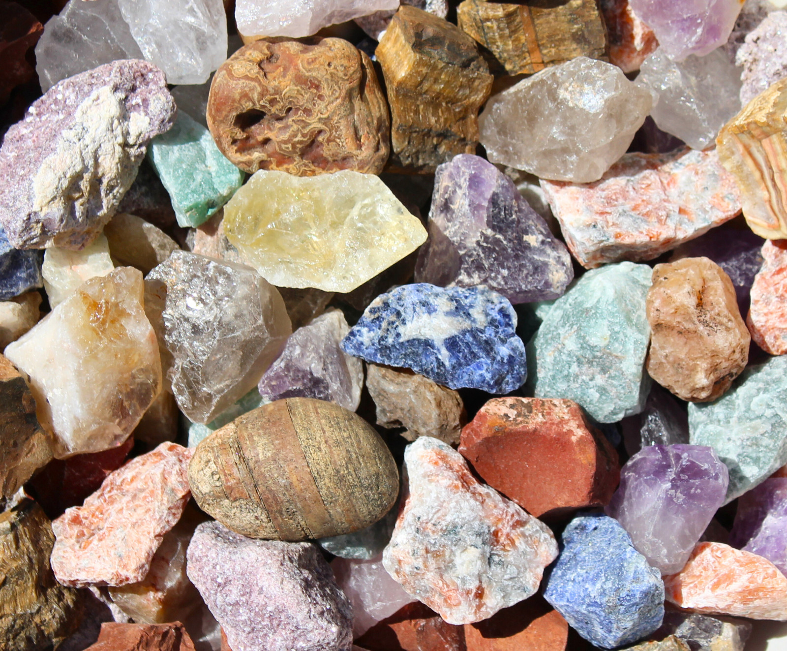 Brazil Mix – Rough Rocks for Tumbling – Bulk Wholesale 1LB options