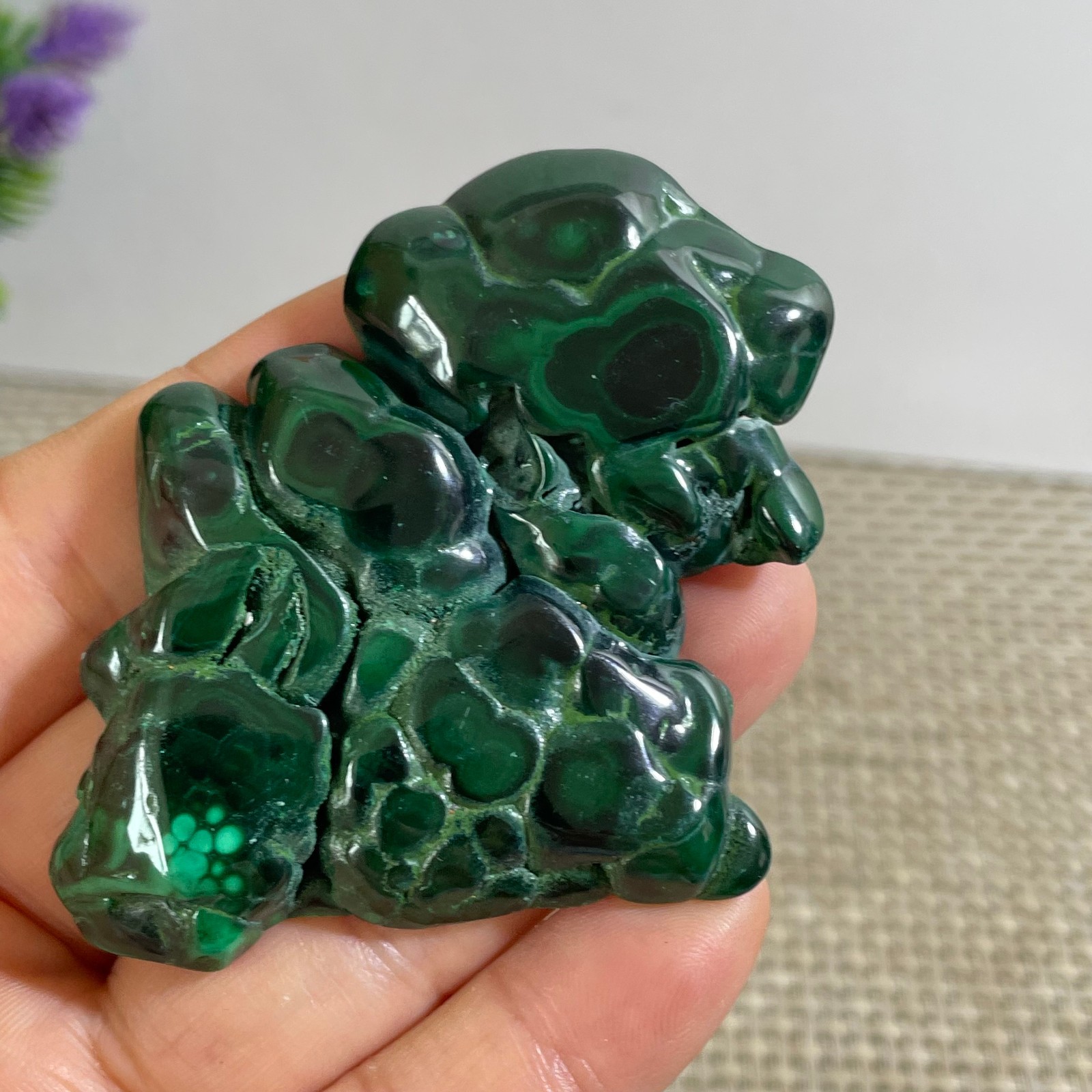 44g Genuine Malachite Crystal Slice Slab, Home Decor, Quartz Crystal Polished