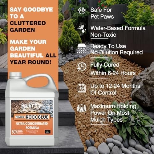 68 OZ Mulch Glue for Landscaping, Rock Glue for Landscaping and Stabilizing Mulc