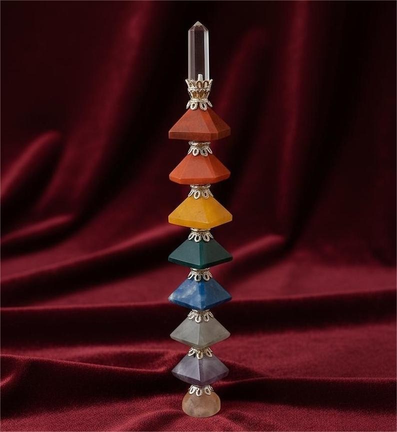 Premium 7 Chakra Crystal Decor | Suncatcher with Reiki Stones | Reiki Healing