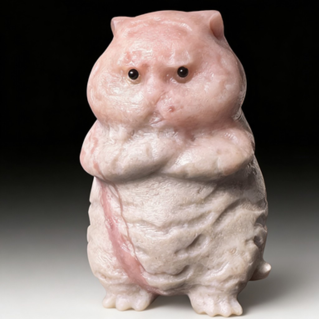 2.8inNatural Pink Opal ‘Fang ErBao’ Cat Figurine – Healing Crystal Home Decor