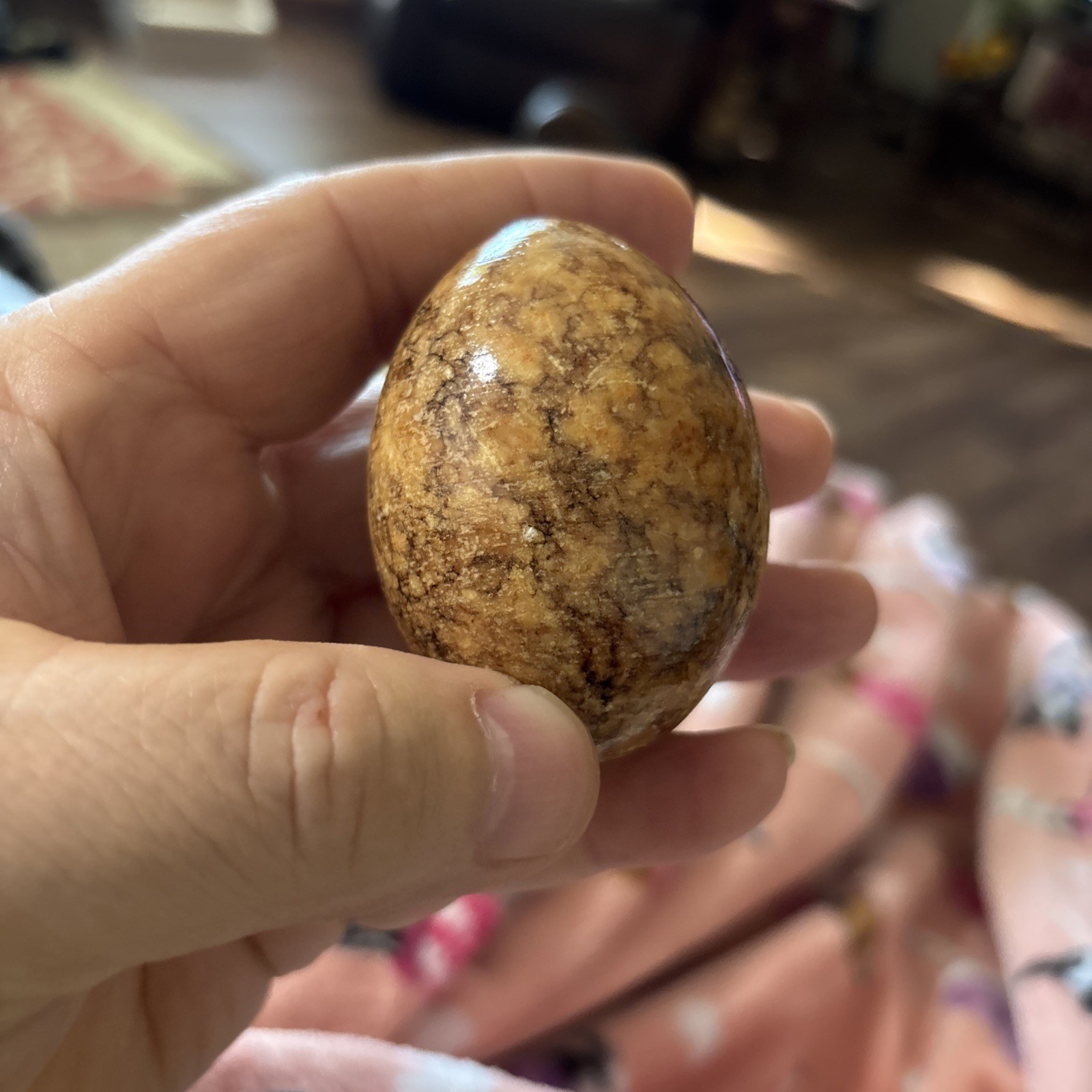 VINTAGE Brass Bowl From India W/stone Egg SEE PHOTOS