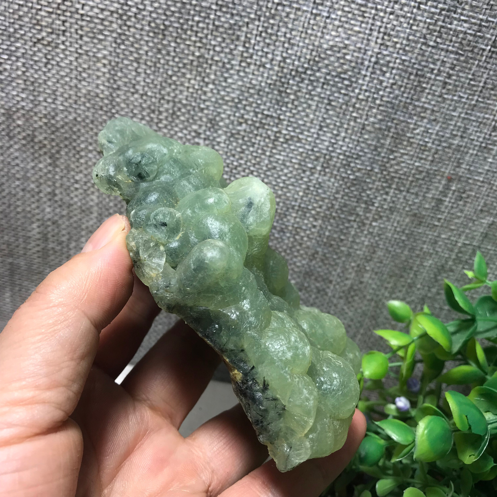 265g Natural Green chalcedony grape agate crystal specimen Indonesia 05