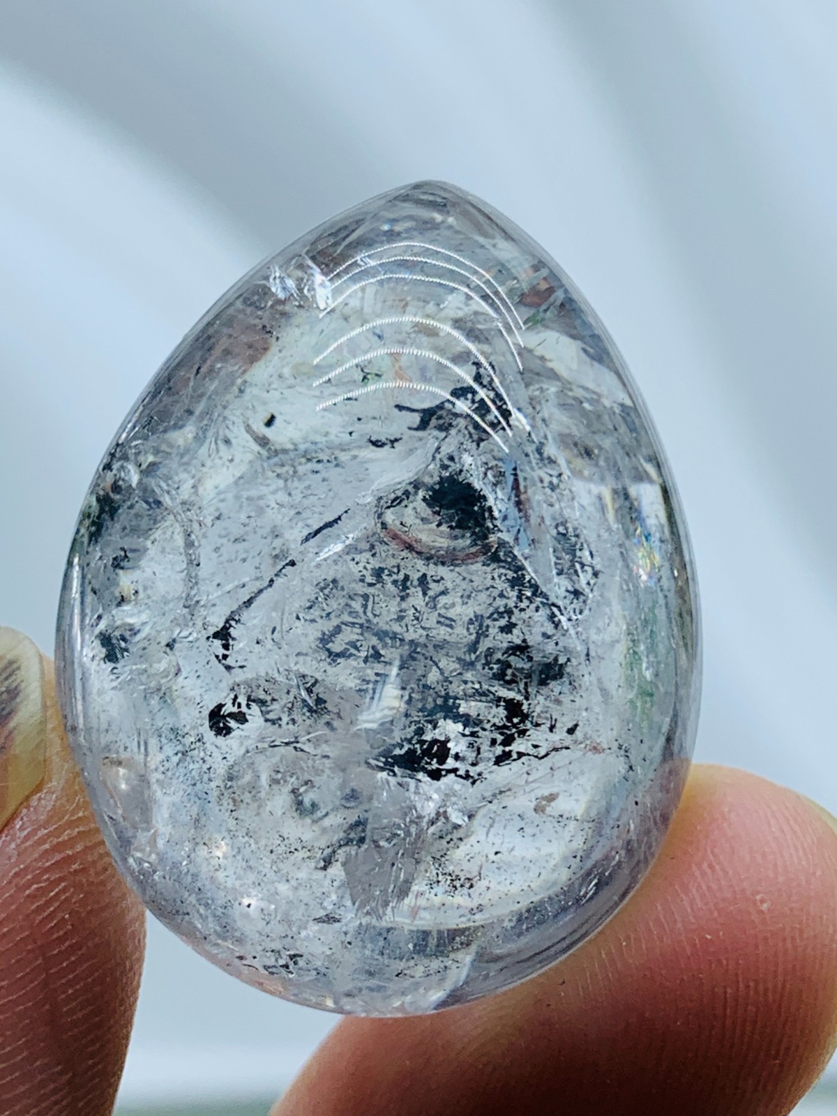 Natural Herkimer Diamond Enhydro Crystal Cluster&big moving water drop 21g 34MM