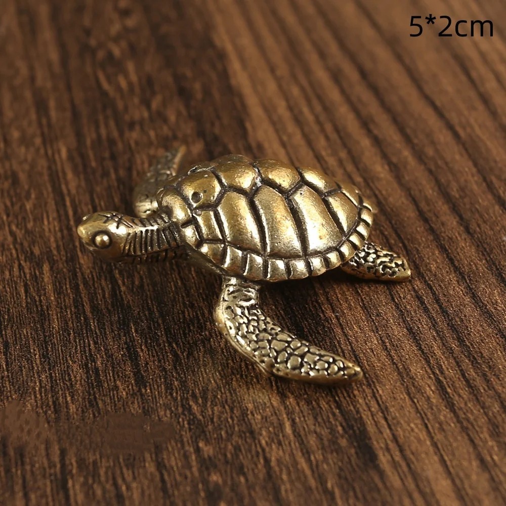 Vintage Copper Turtle Statue Feng Shui Tortoise Ornament Home Decor Gift