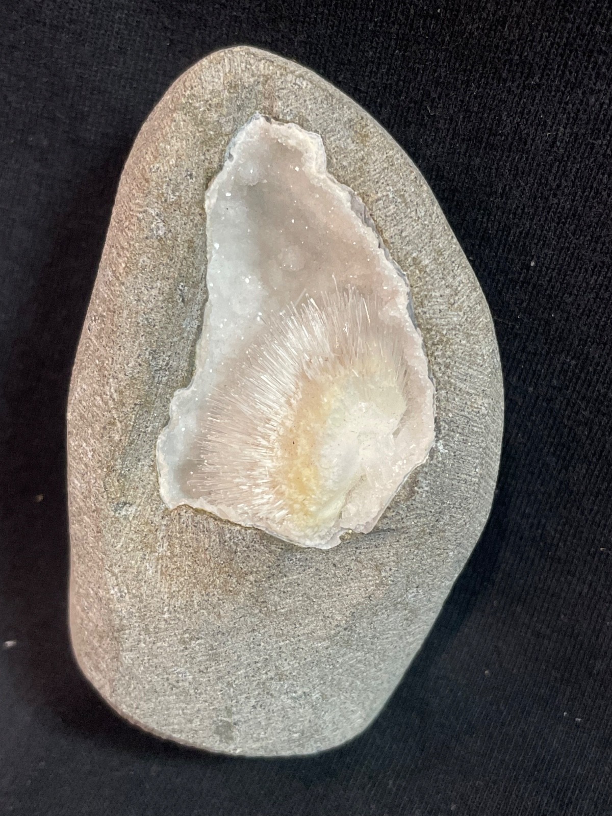 Stunning scolecite geode in awesome spray in natural formation specimen
