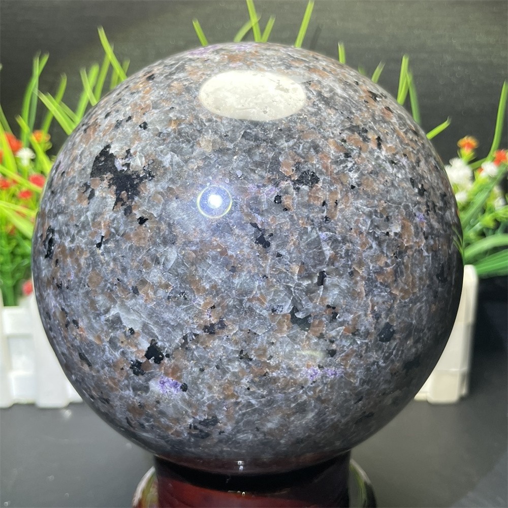 8.6LB 5.1″ Natural Yooperlite Sphere Ball Crystal Mineral UV Reiki Healing