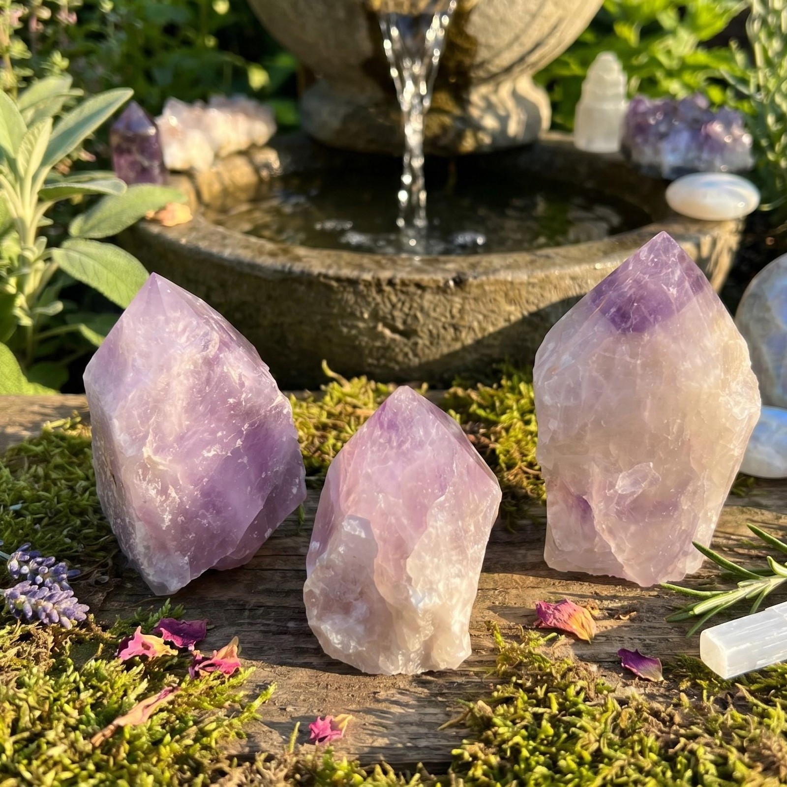 Amethyst Crystal Standing Tower Point Large Natural Brazil Mineral Specimen