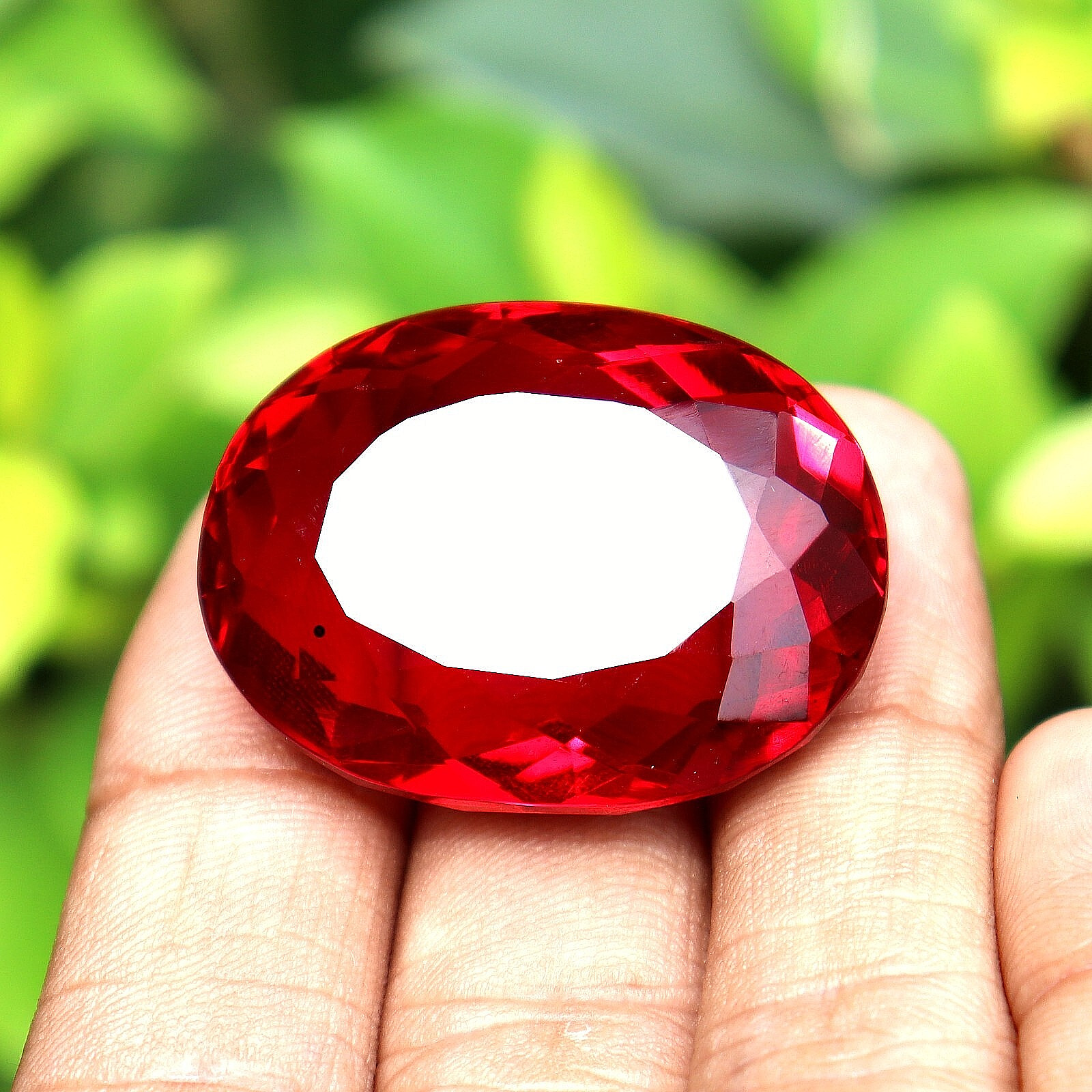 Oval Cut 102 CT BURMA Pigeon Blood Red Ruby Certified Loose Gemstone