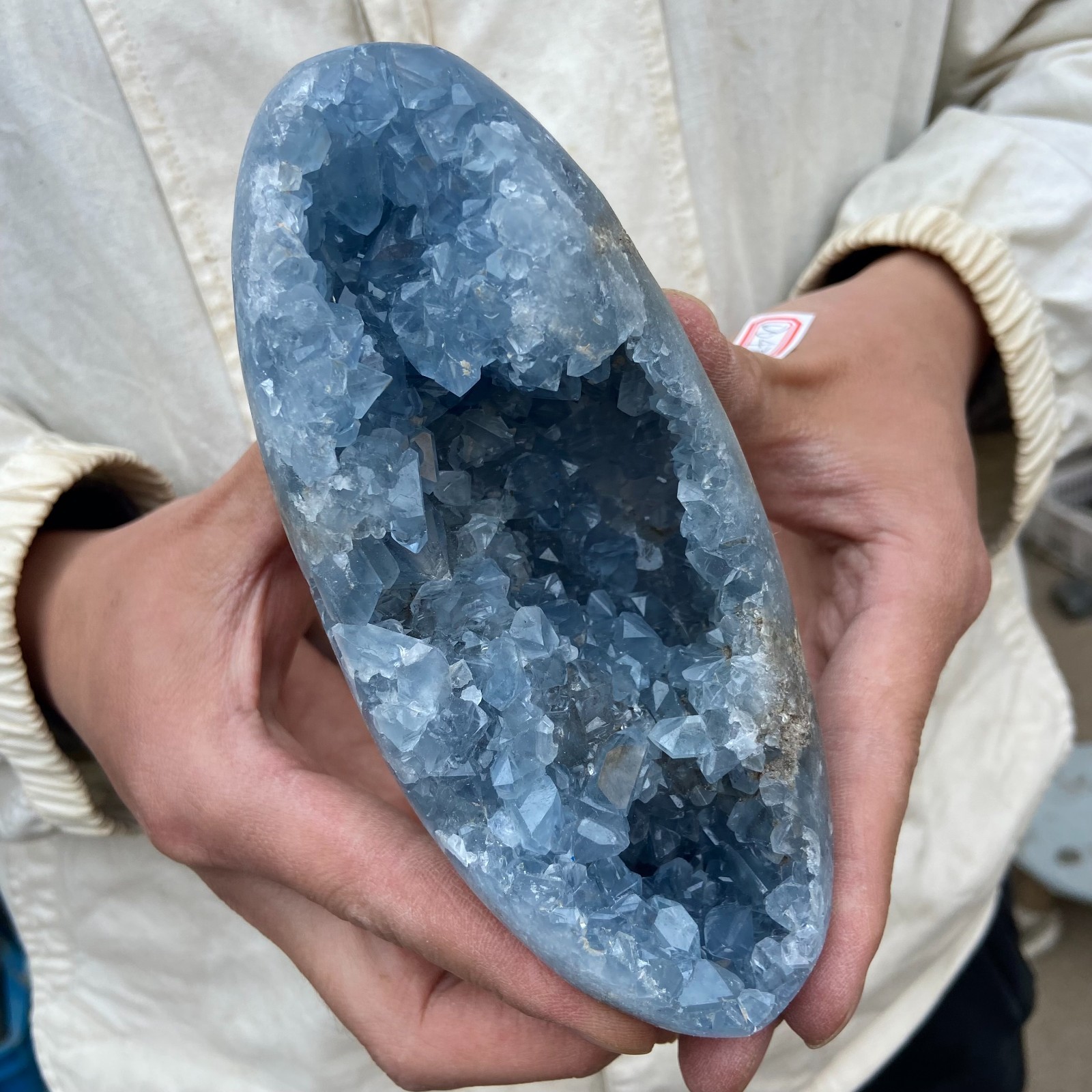 2.2lb Natural blue Celestite Cave Quartz Crystal Cluster Rough Specimen Healing