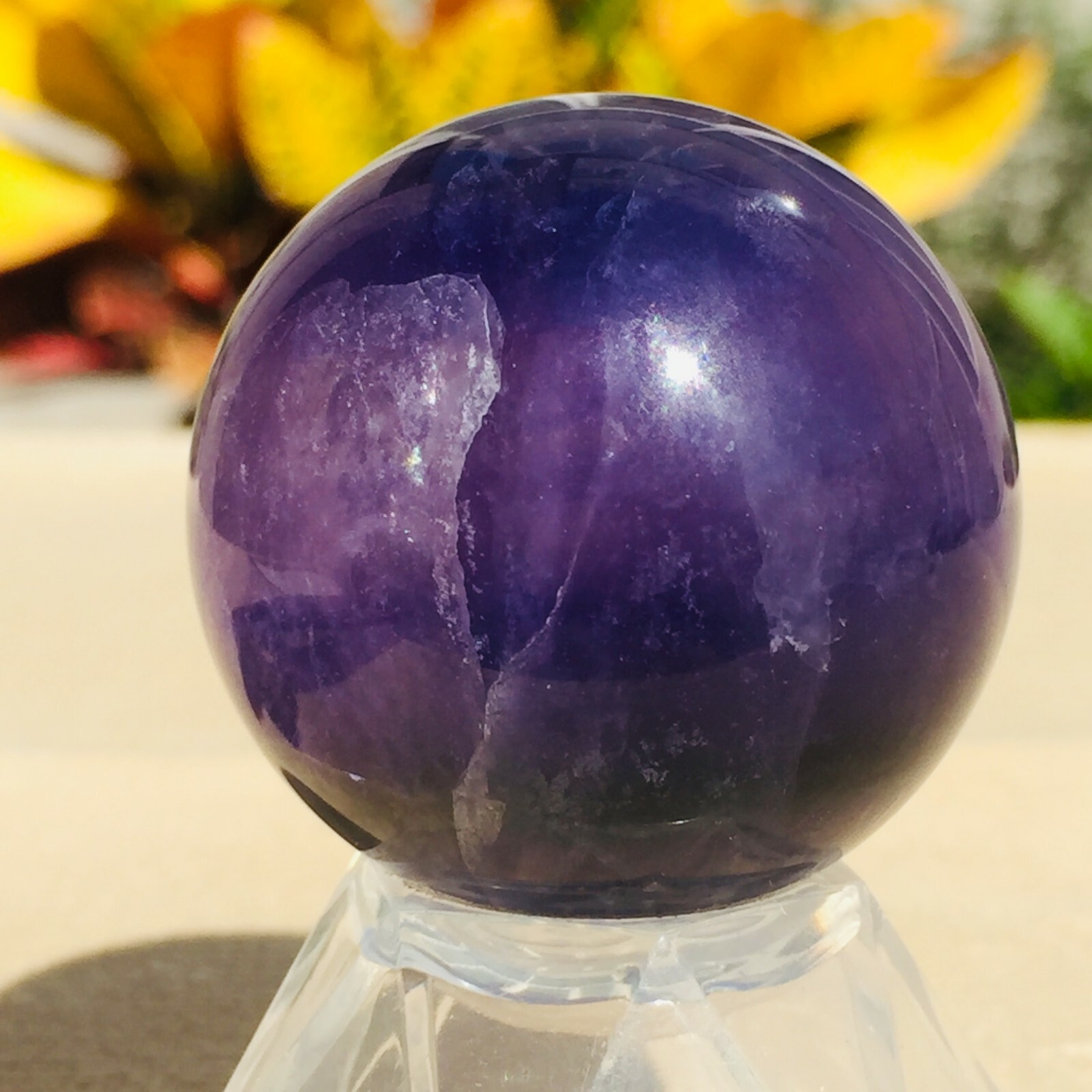 100g Fine Natural Dark Purple Fluorite Quartz Crystal Sphere Ball Healing