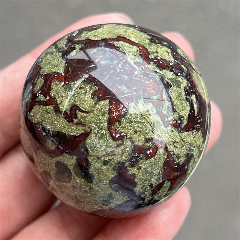 30mm+ Natural dragon blood jasper Ball Quartz Crystal Sphere Healing Random 1PC