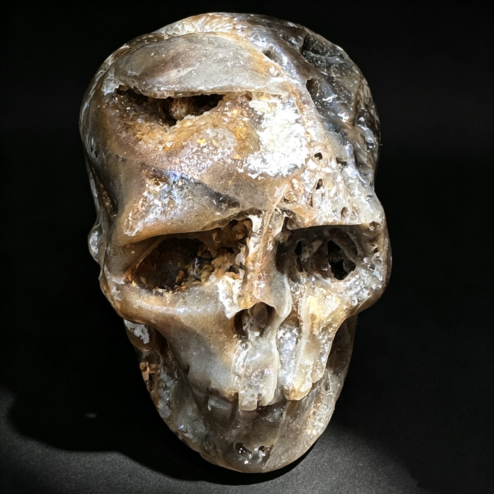 Crystal Skull, Hand Carved Natural Sphalerite Unique Collectible Sculpture