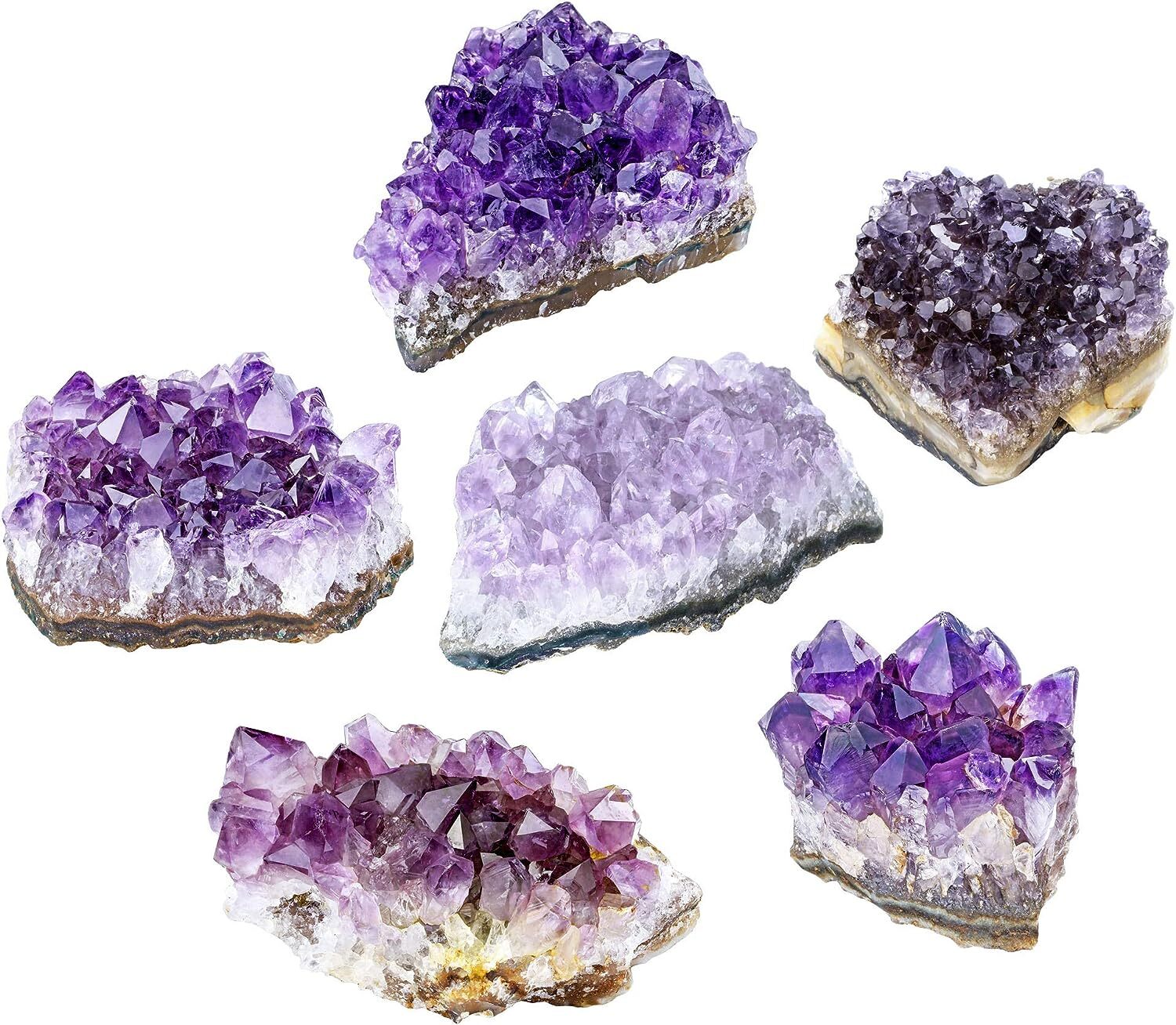 Natural Quartz Crystal Cluster Amethyst Geode Druzy Rough Stone Specimen Healing