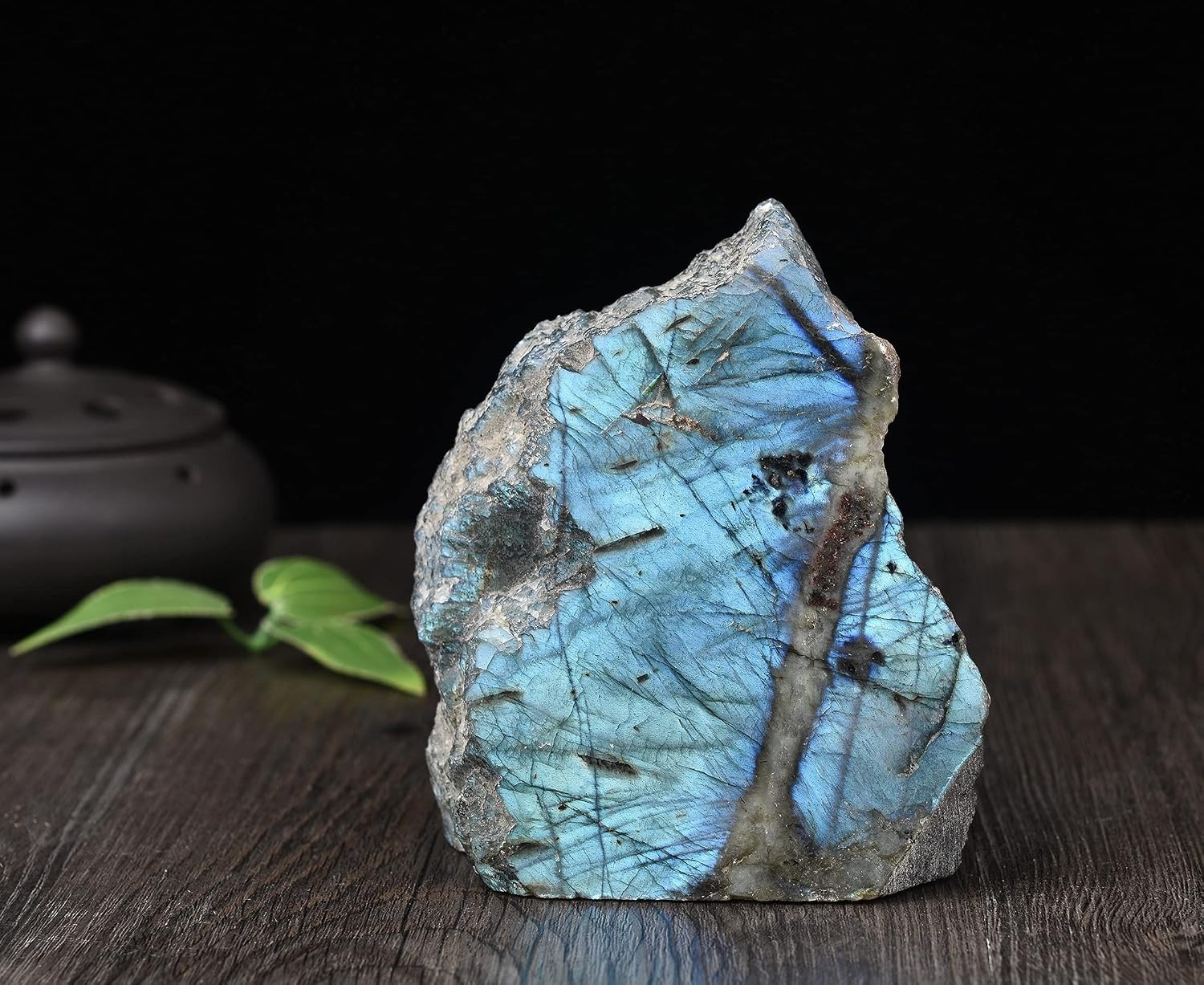 0.7-1.1 lbs Natural Labradorite Slab Irregular Shape One-Sided Polished Raw C…
