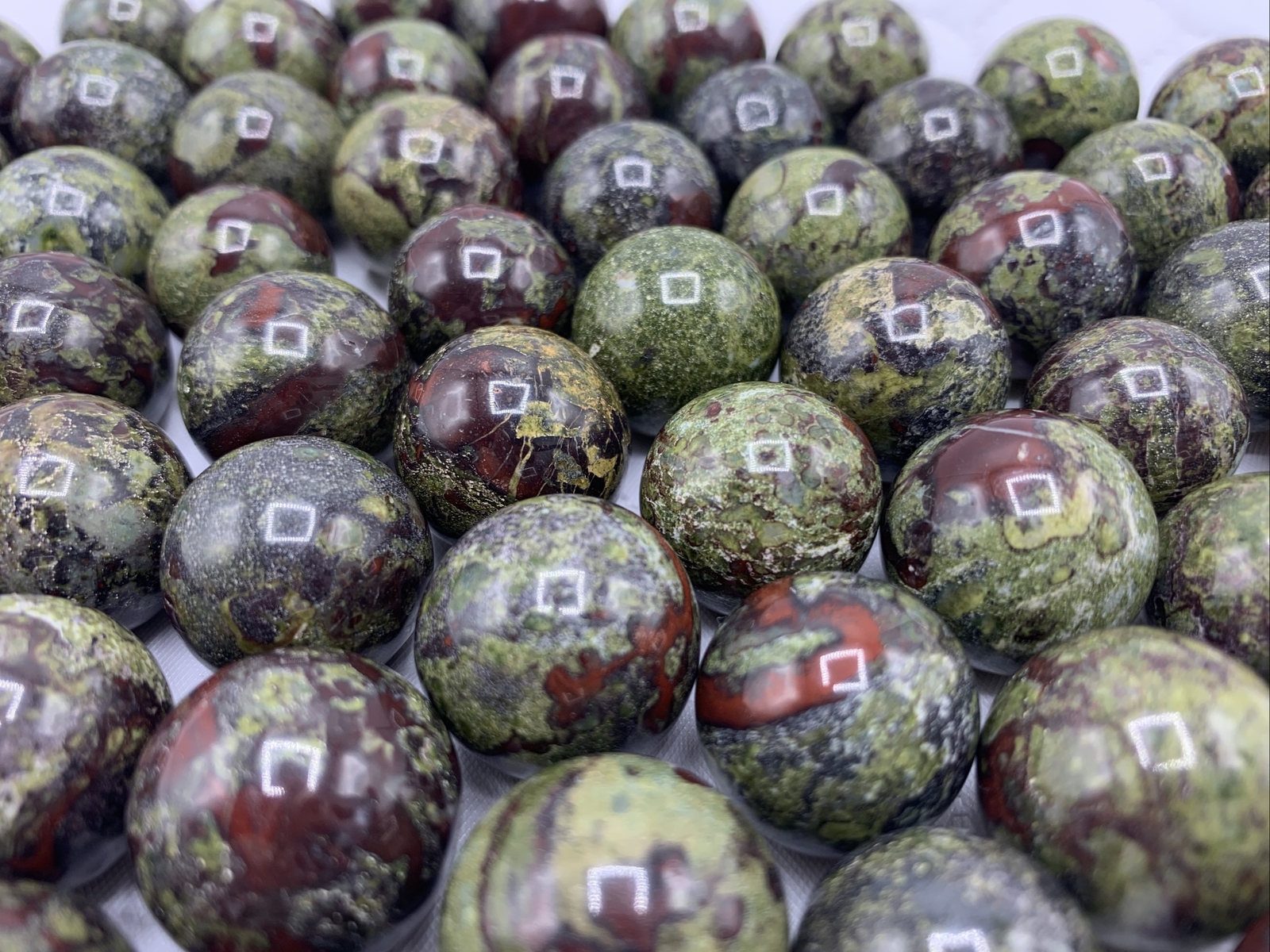 Dragon’s Blood 17-21mm Marbles •Lot Of Ten (10) Small Mini Spheres *AMAZING*