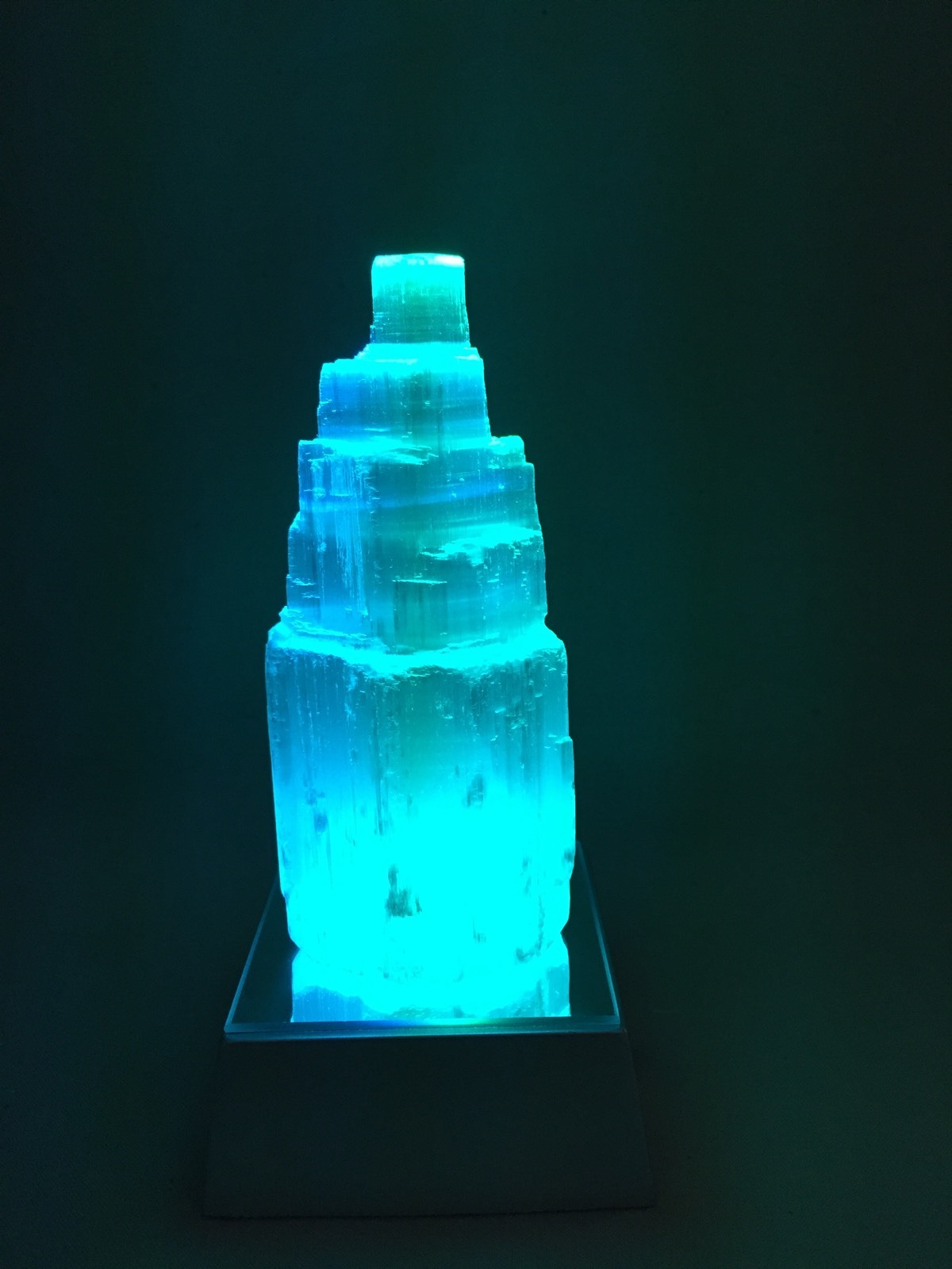Selenite Lamp Selenite Point Tower Lamp Gemstone Specimen W/LED Light Base Reiki