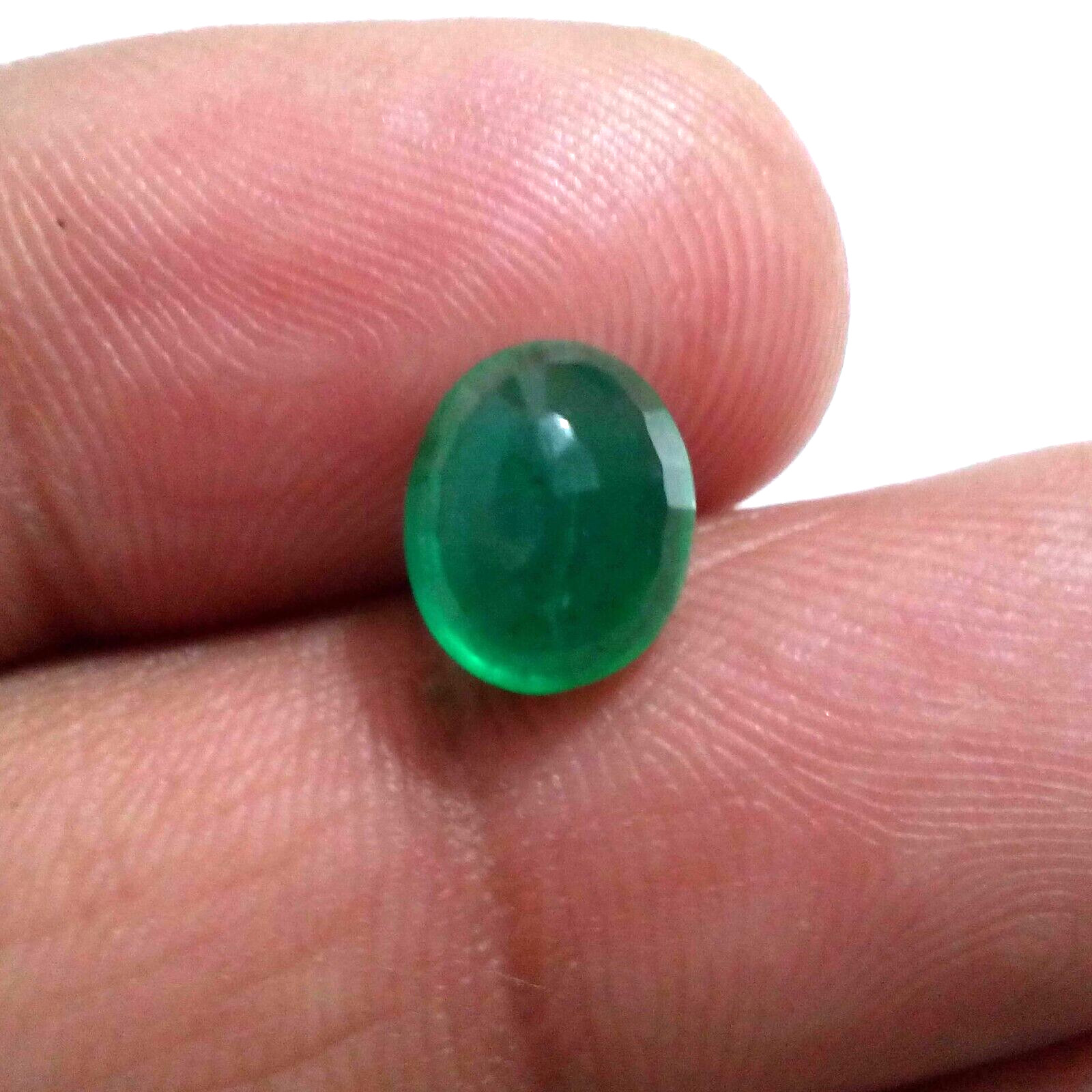 Rare Beauteous 2.85 Crt Zambian Emerald Faceted Oval Shape Green Loose Gemstone