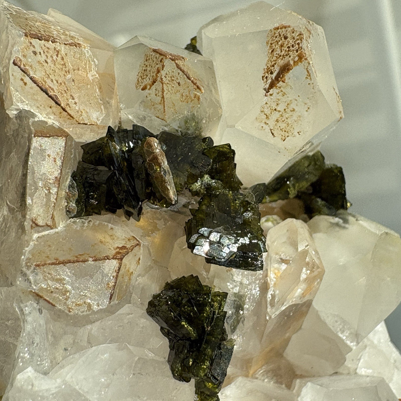 Natural Garden Quartz Epidote Cluster Raw Mineral Rare Specimen Healing