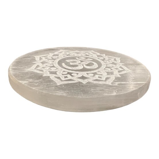 Selenite Crystal Charging Plate For Crystals And Healing Stones, 3″ Round Disc