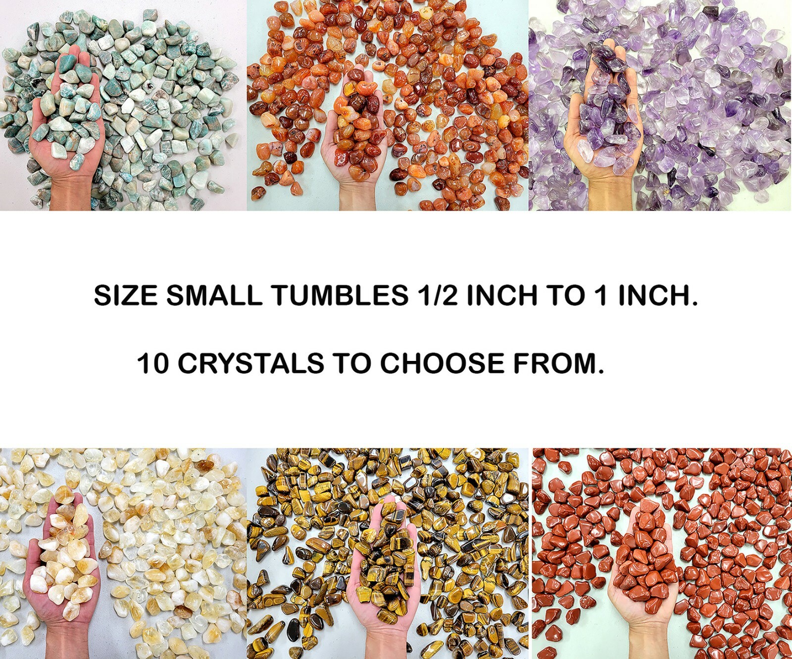 Tumbled Stones Bulk Size Small Crystals Pendant Size Polished Natural Gemstones