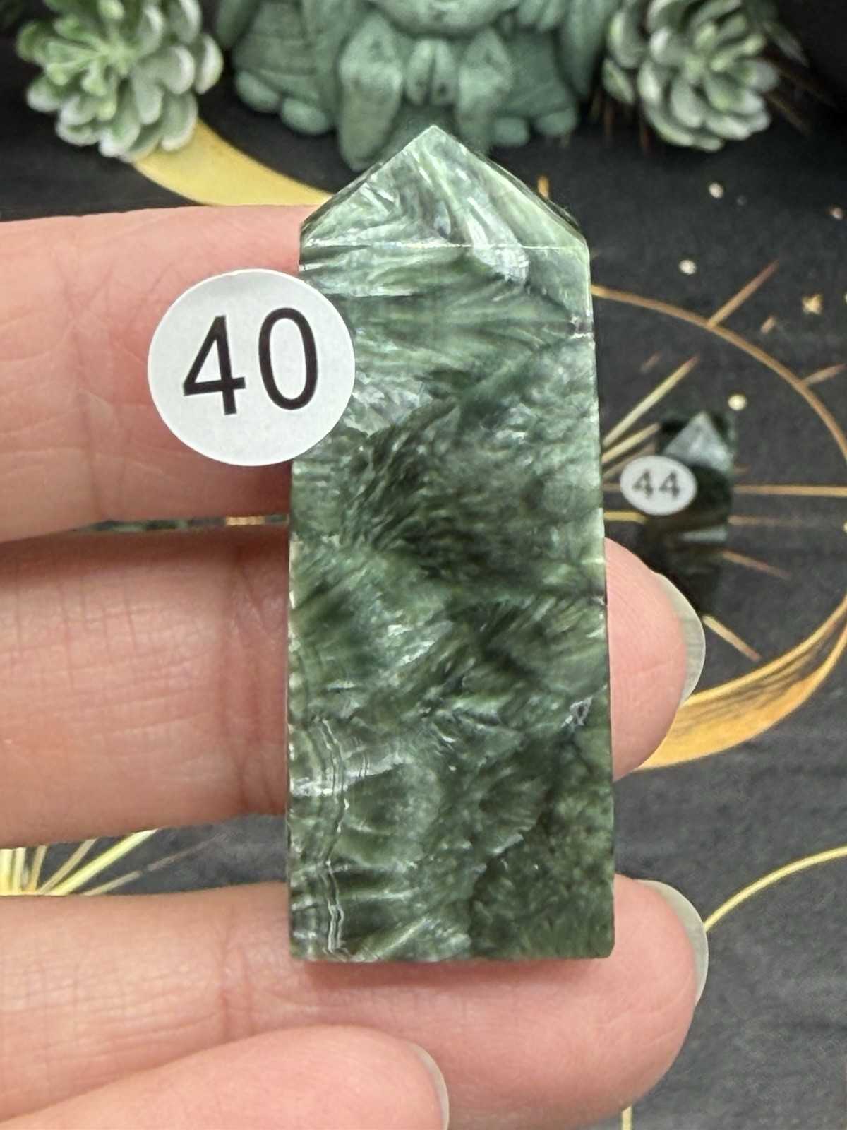 Natural Seraphinte Mini 4-sided points great patterns on these Free shipping
