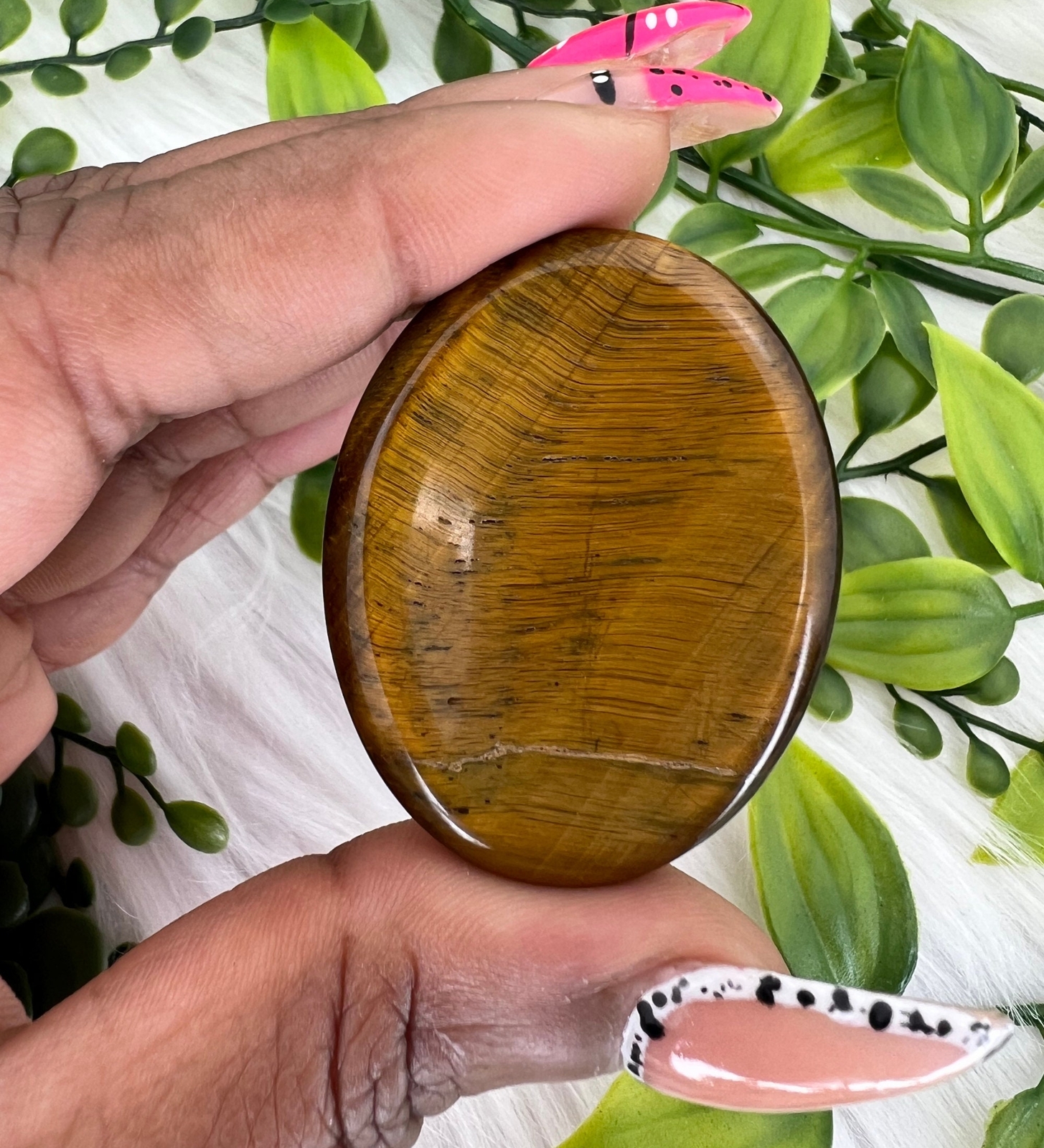 Tiger’s Eye Oval Shaped Worry Stone – 1.75″ Tiger’s Eye Worry Stone – 45MM