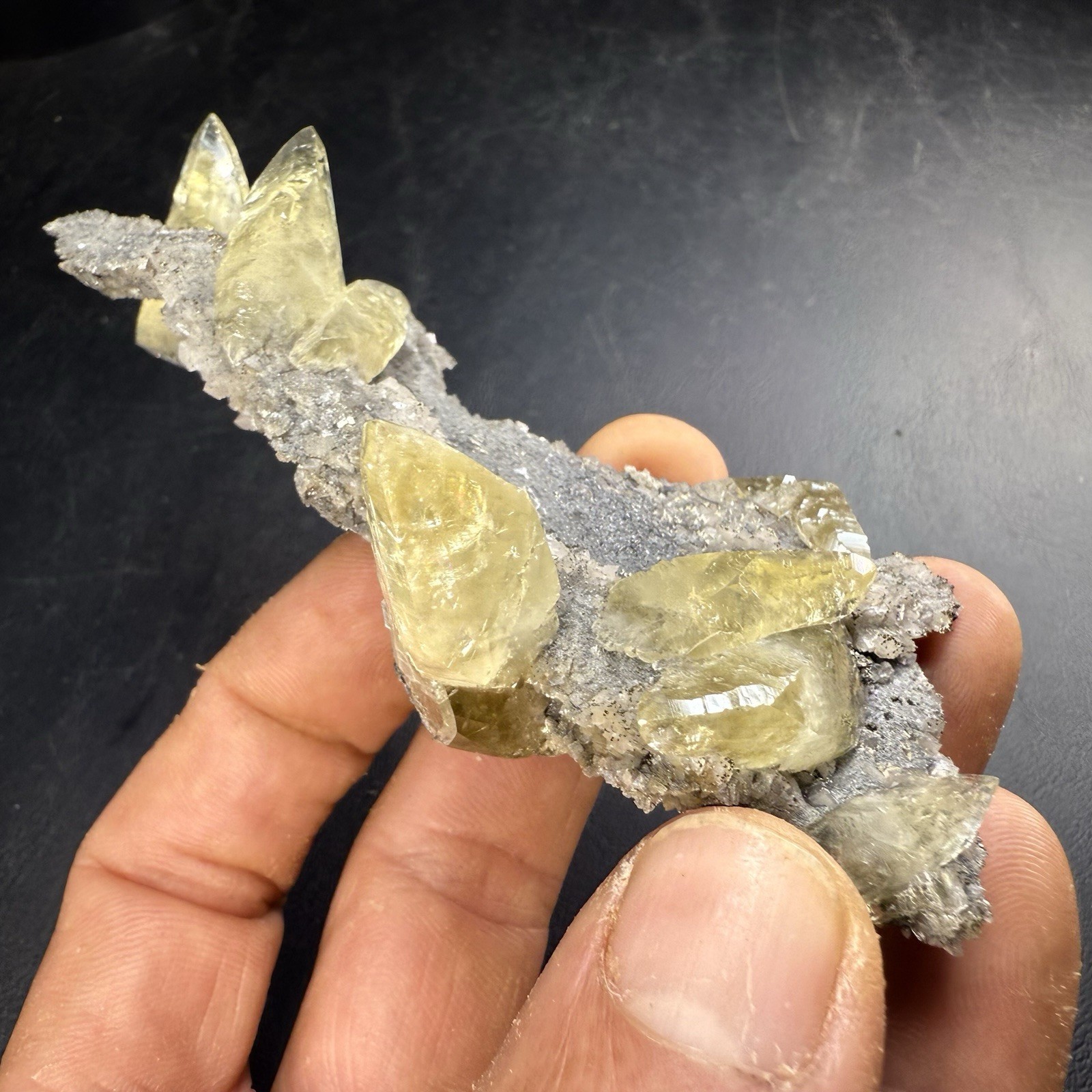Calcite Crystals with Chalcopyrite Pyrite & Dolomite on Matrix / Missouri