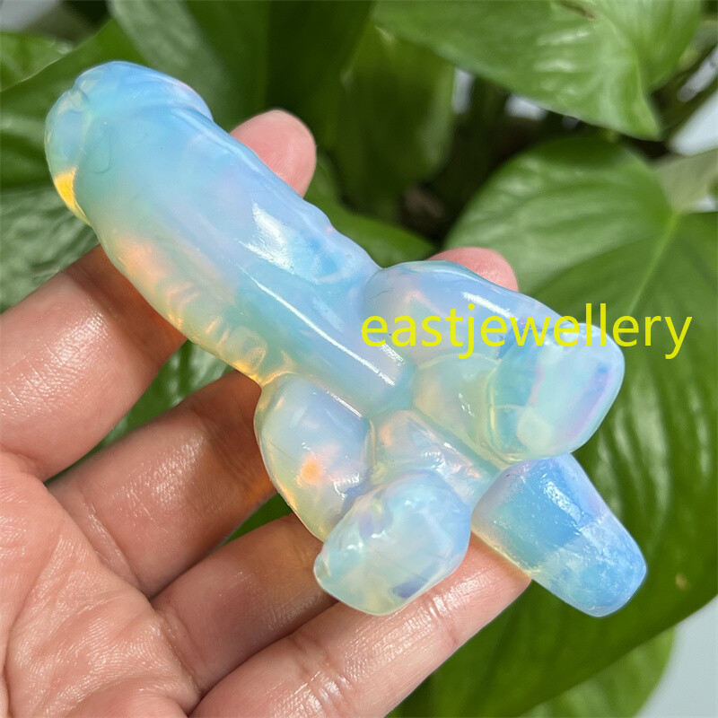 3.9″ Hand Carved Opalite Male Penis skull quartz crystal skull Healing Decor 1PC