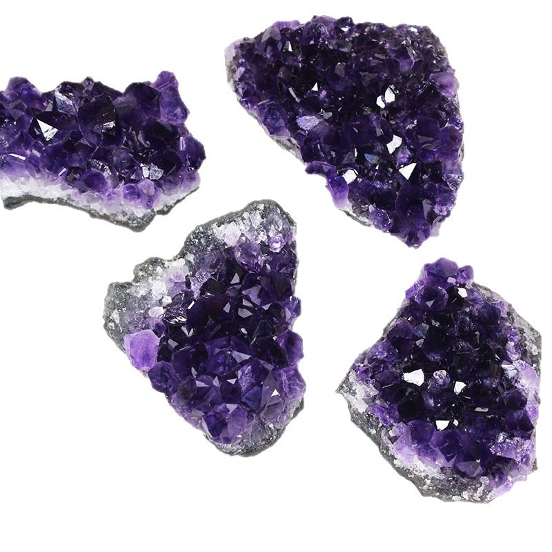 Natural Purple Amethyst Cluster Quartz Crystal Druzy Geode Healing Stone Reiki