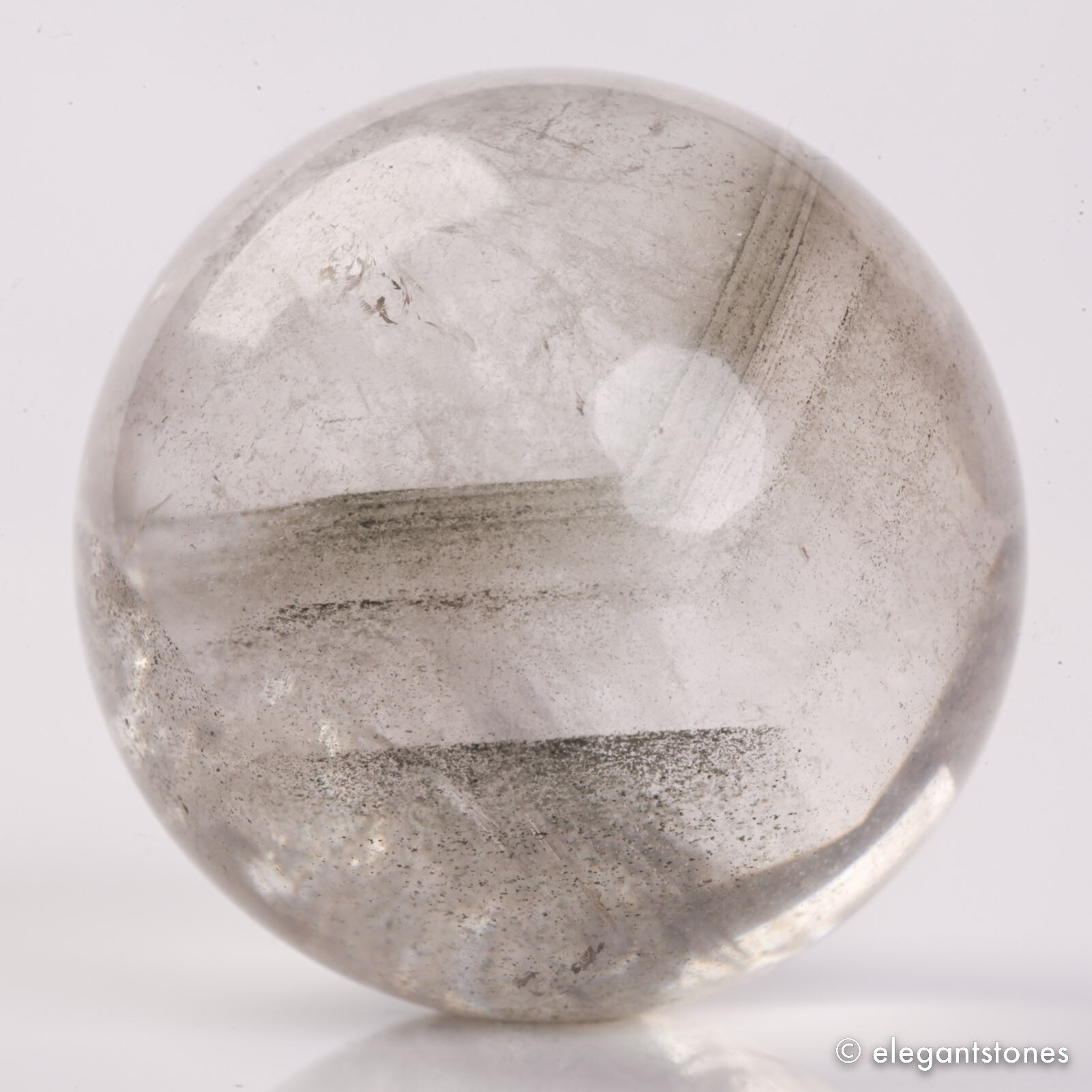 69g36mm Natural Garden/Phantom/Ghost/Lodolite Quartz Crystal Sphere Healing Ball