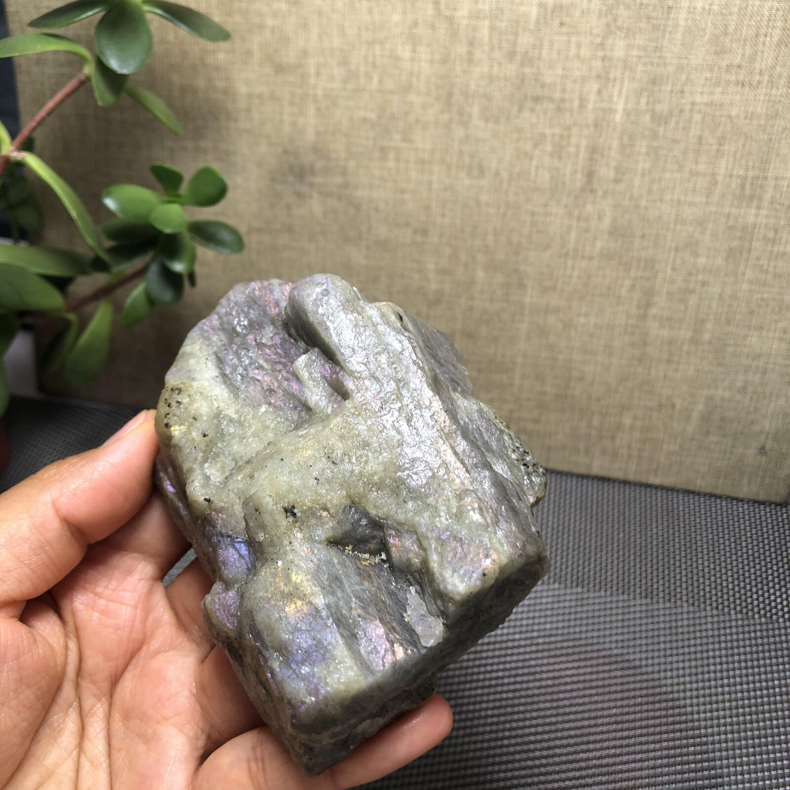 88mm Natural Labradorite Crystal gemstone rough Mineral Specimen 286g A1505