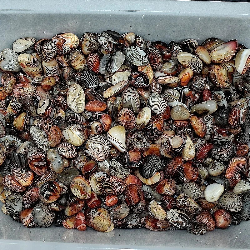 500G Madagascar Banded Agate Tumbled Beautiful Patterns Randomly Send