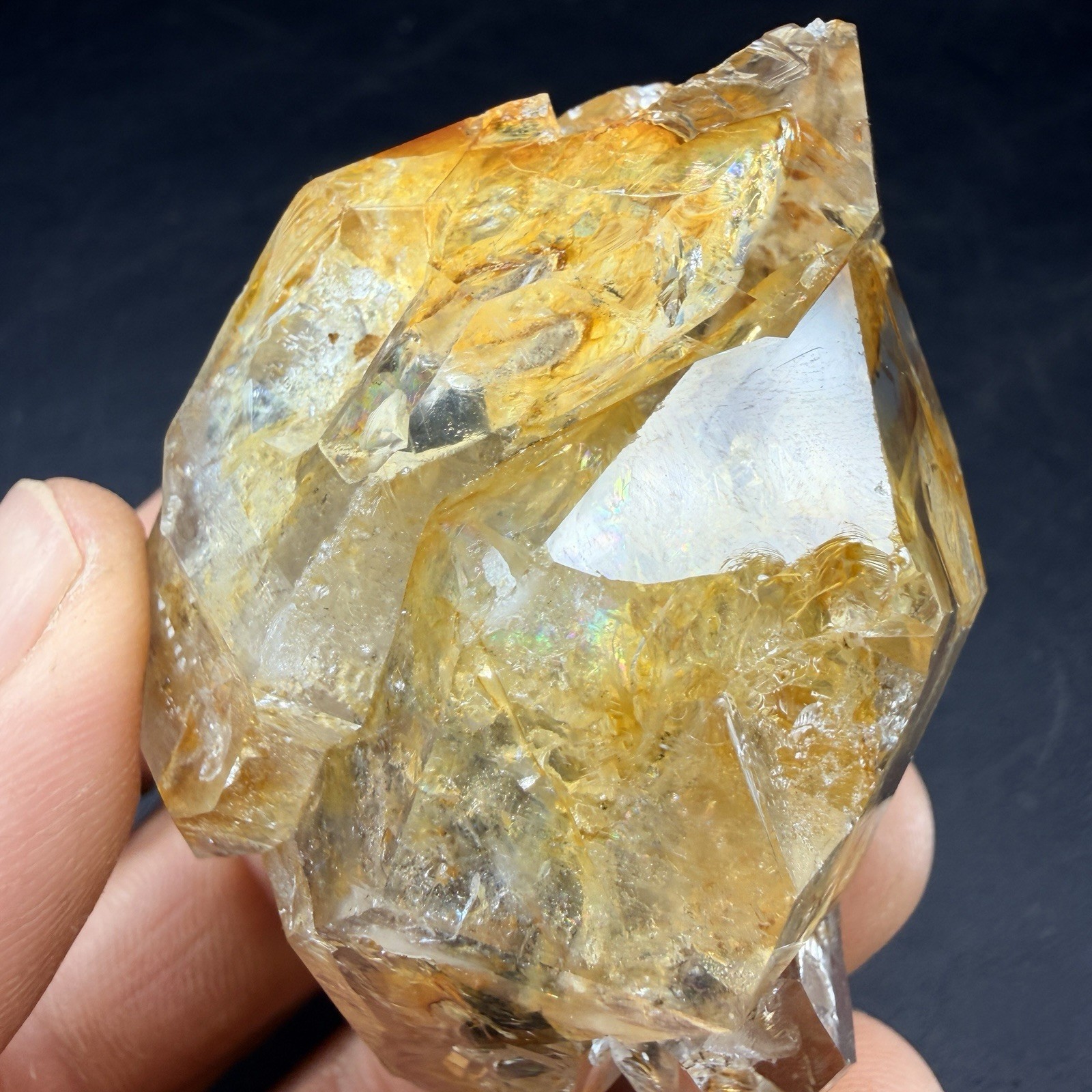 Golden Aura Herkimer Diamond Quartz Crystal Point Healer / New York *VIDEO*