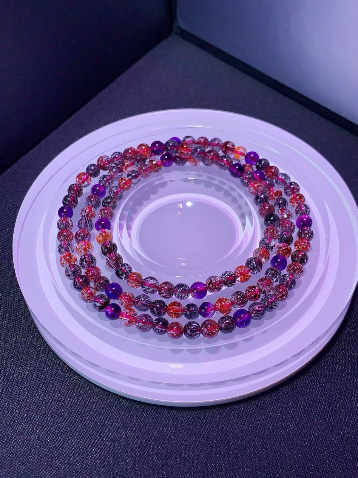 4.5mm TOP Natural Colorful super seven gem quartz crystal energy bracelet