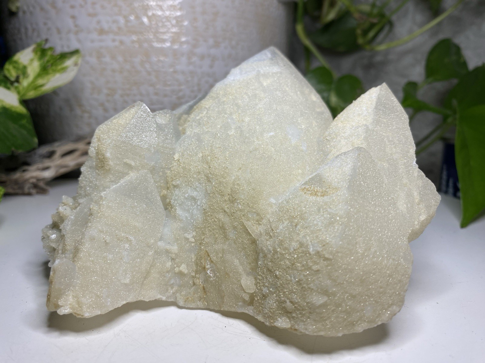 2 Lb 6.35 Oz Druzy Candle Quartz Specimen