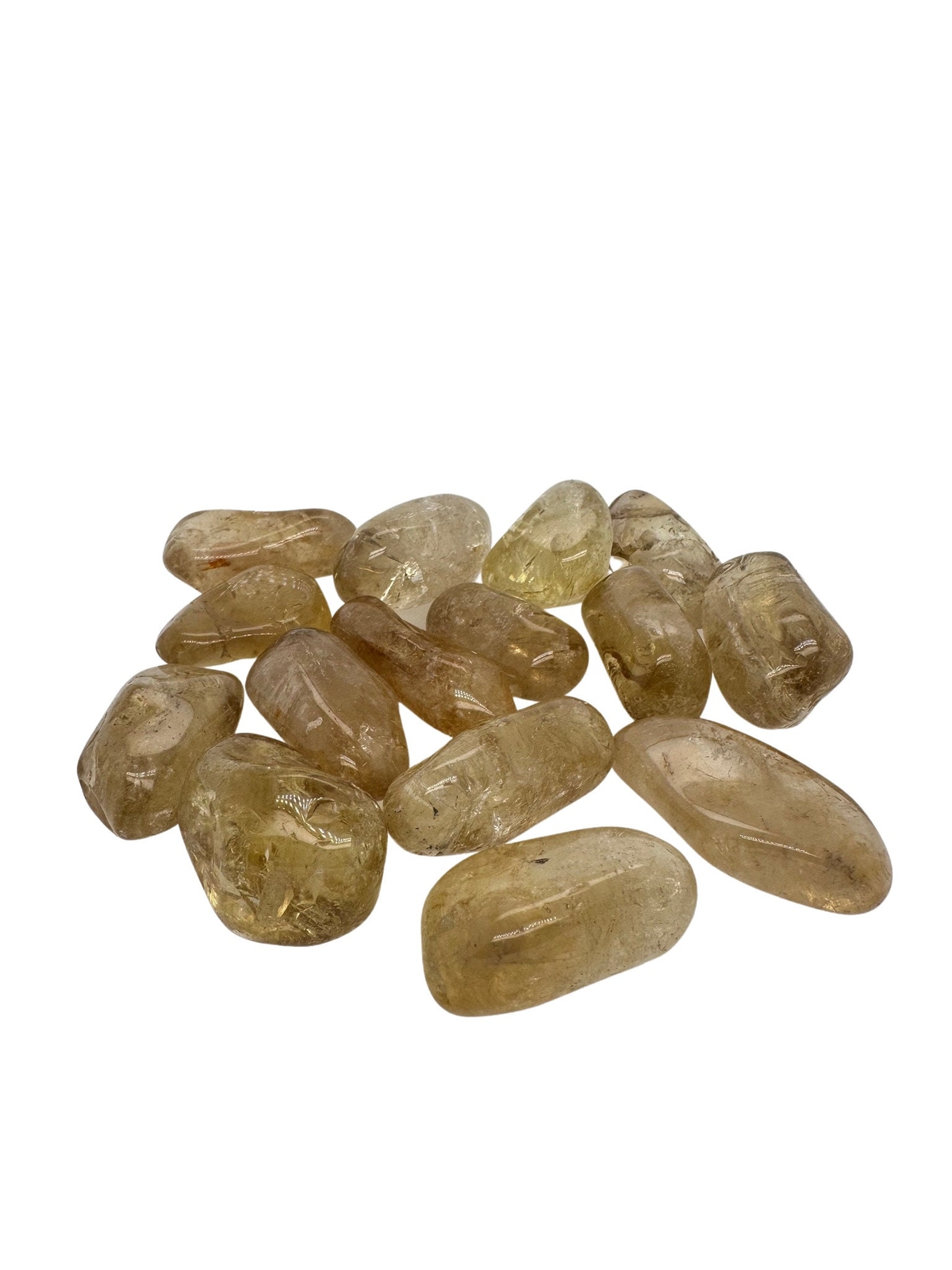 Natural Citrine Tumbled Stone, Light Color, Grade B, Natural Citrine from Zambia