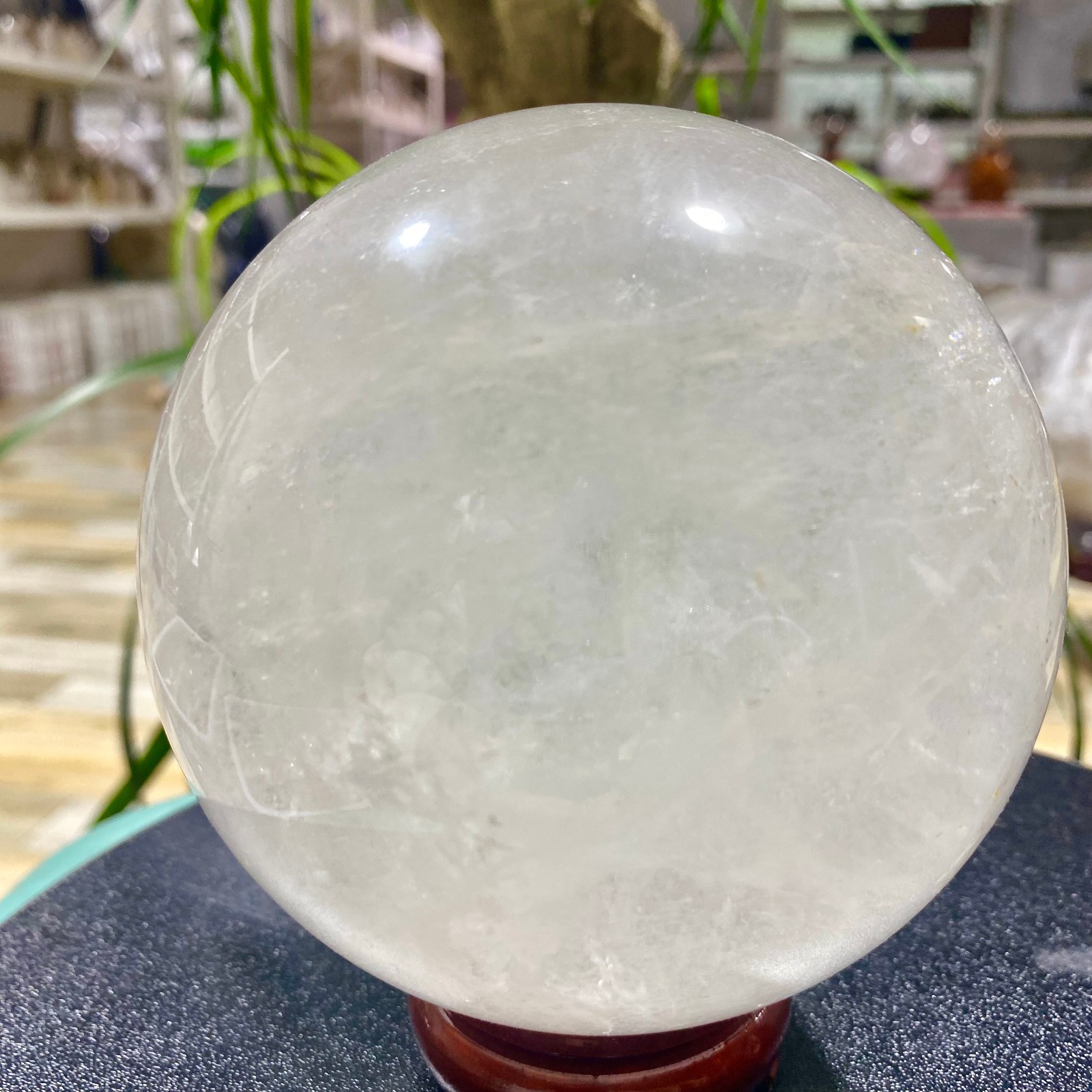 3.96LB white crystal transparent quartz crystal ball Reiki repair