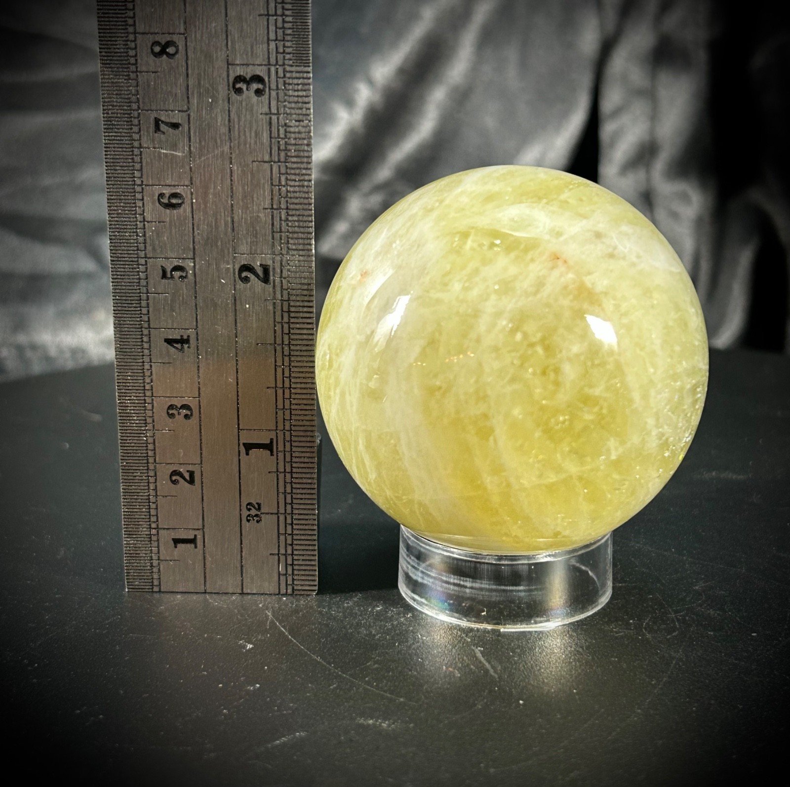 2.21″ Citrine Sphere With Acrylic Stand 8.6oz