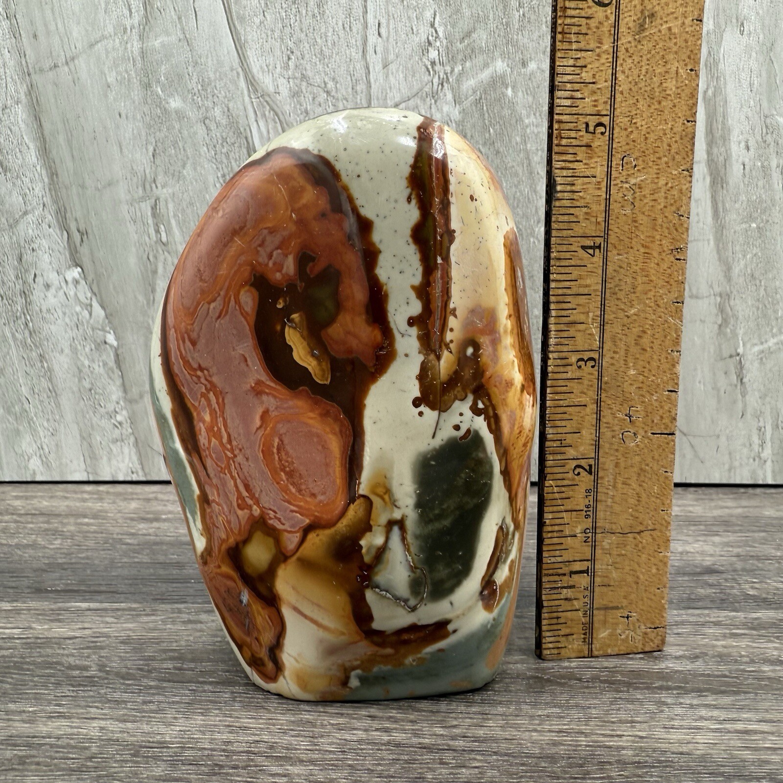 Large Polychrome Jasper Mineral Specimen 880 g 5″ Tall Madagascar Display