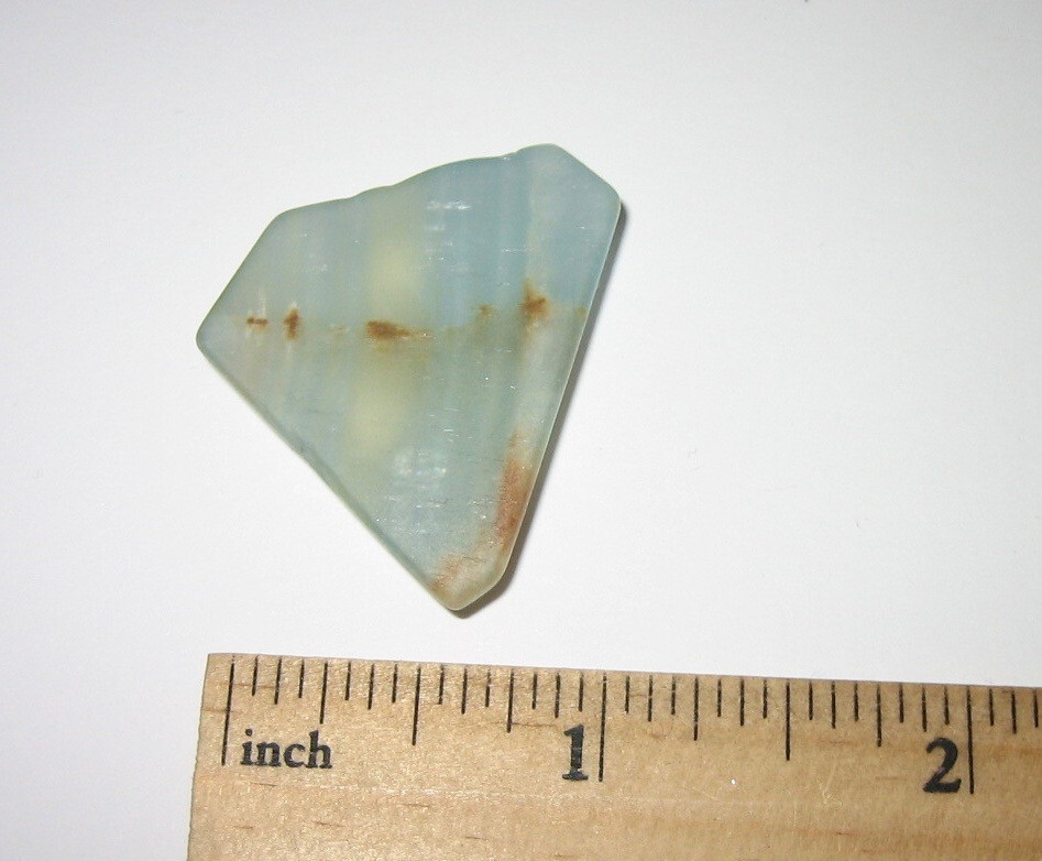 1.3″ RARE TUMBLED POLISHED LEMURIAN AQUATINE CALCITE STONE ARGENTINA 9.3grams *2