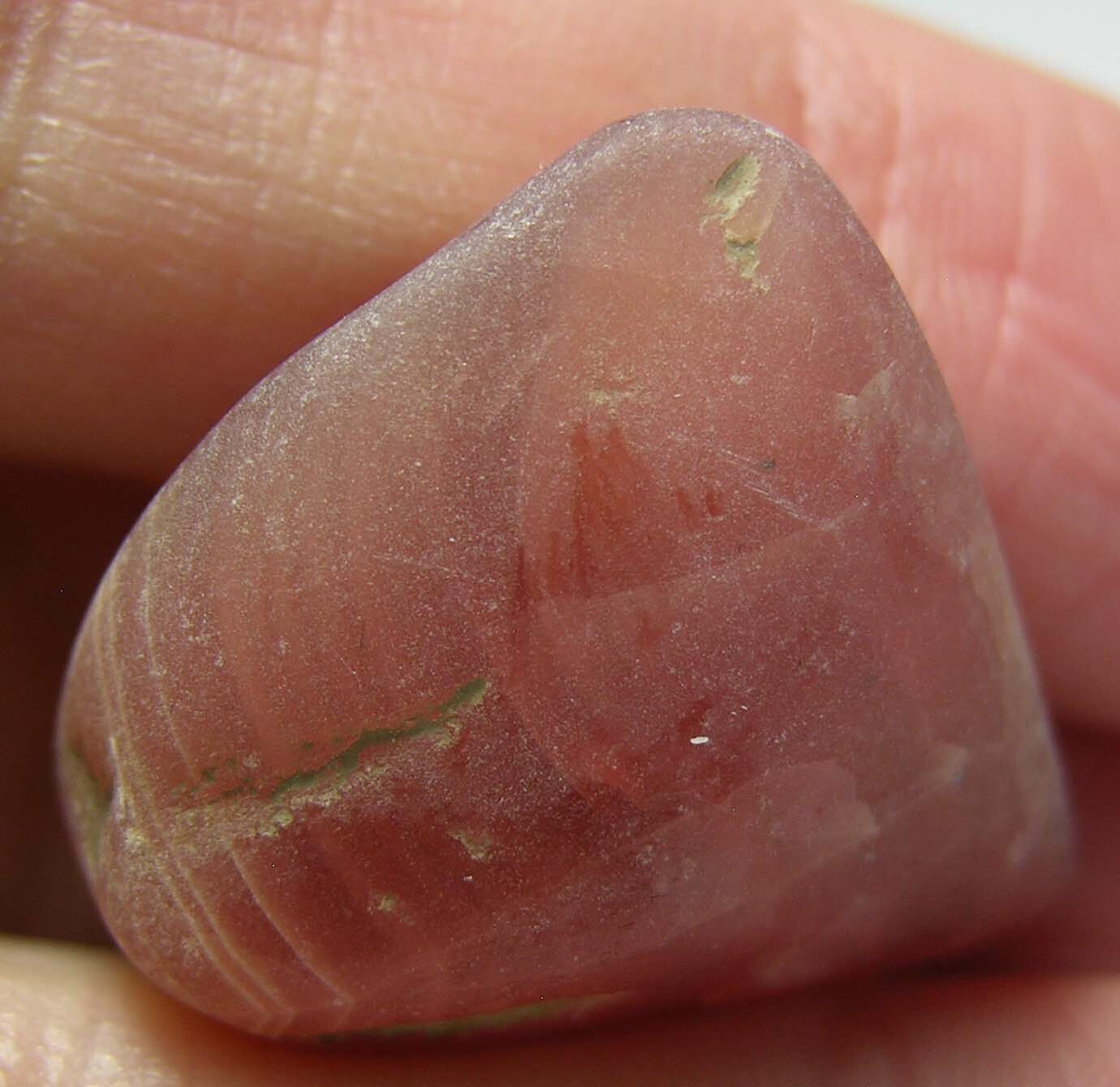 #12 Peru 100% Natural Tumbled Raw Rough Rhodochrosite Specimen 70ct 14g 25mm