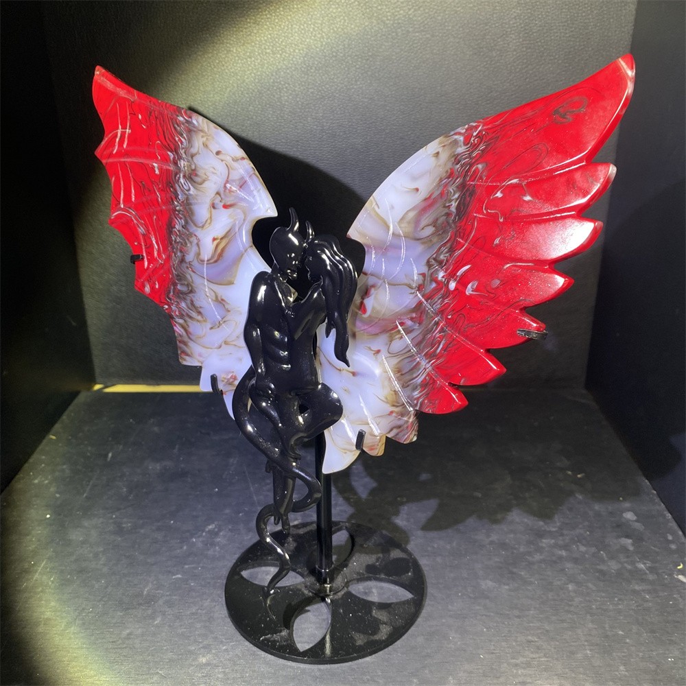 1.2LB 9.4″ Red Agate Butterfly Statue Crystal Reiki Carving Quartz Heal Decor