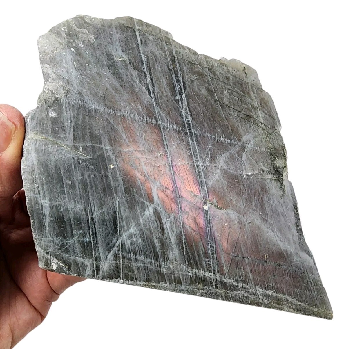 Pink Labradorite Polished Face Madagascar 232 grams