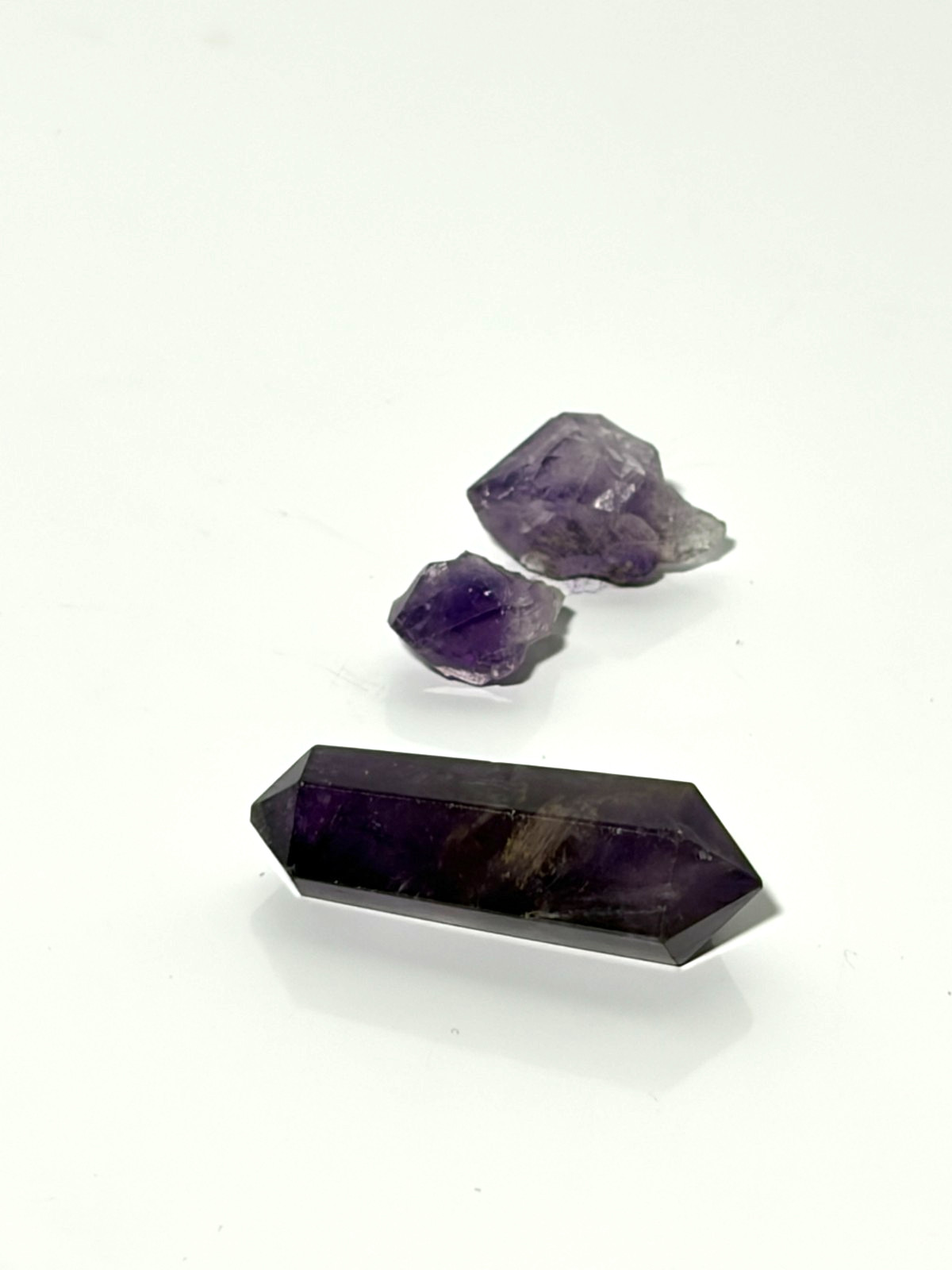 x3 Small Natural Amethyst Gemstone Points