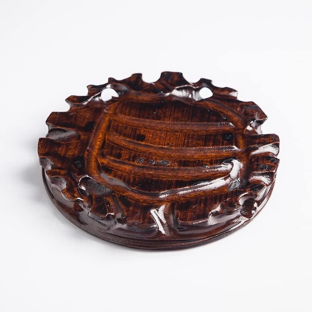 Chinese Wooden Solid Wood Base Rosewood Carved Craft Stand Vase Buddha Statue…