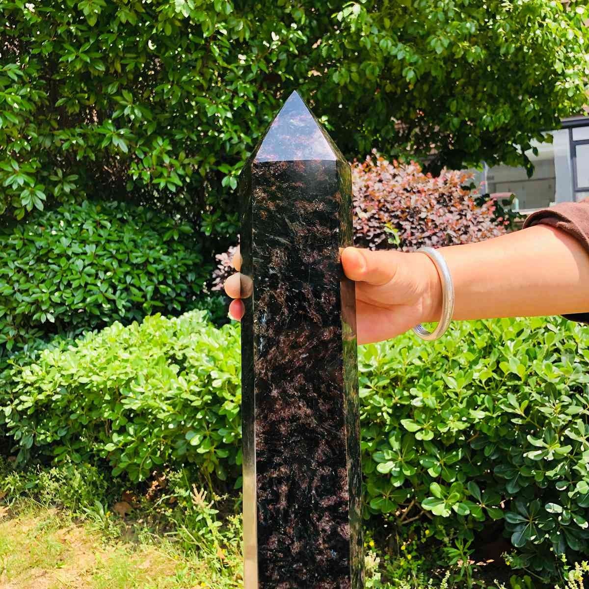 16.23LB Natural Fireworks Stone Obelisk Quartz Tower Crystal Wand Point Healing